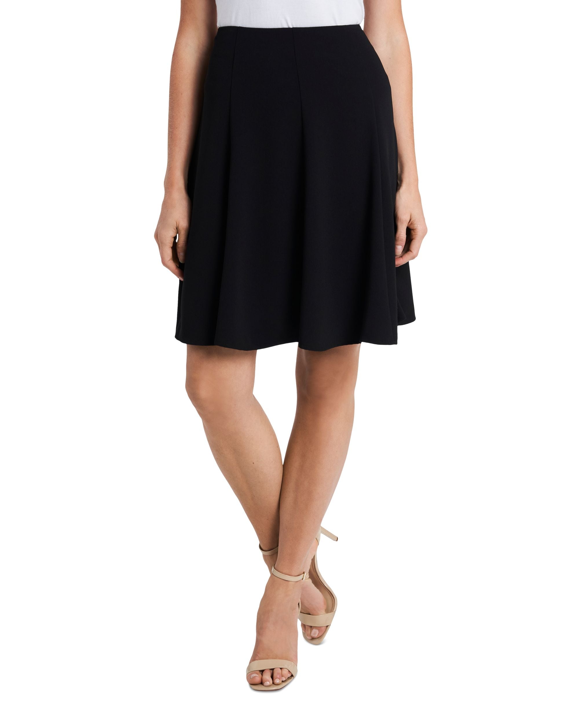 Women's Moss Crepe A-Line Knee Length Flounce Modern Skirt