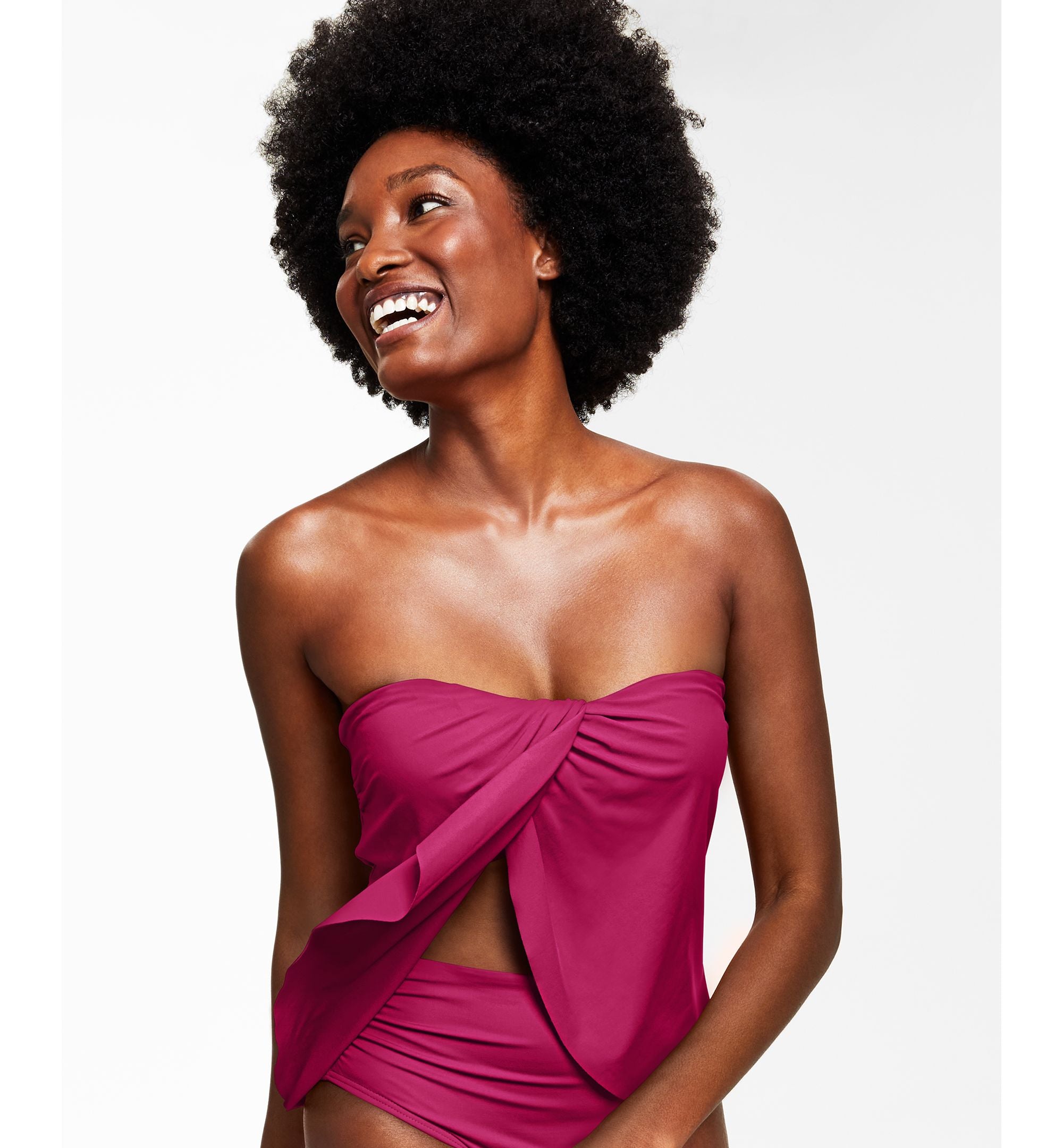 Strapless Draped Tankini Premium Top