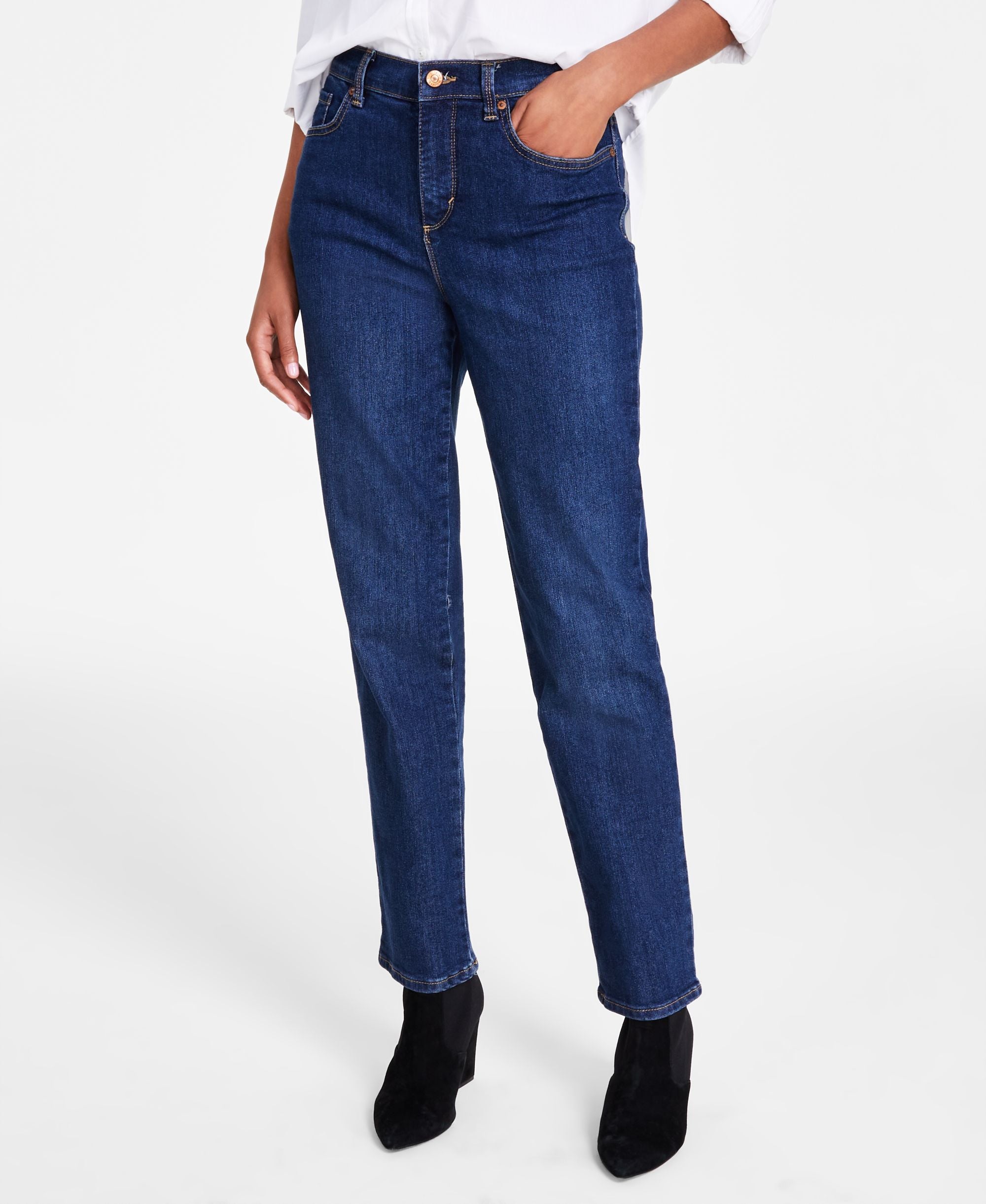 Women's Amanda Timeless Straight Premium Jeans, in Regular, Short & Long