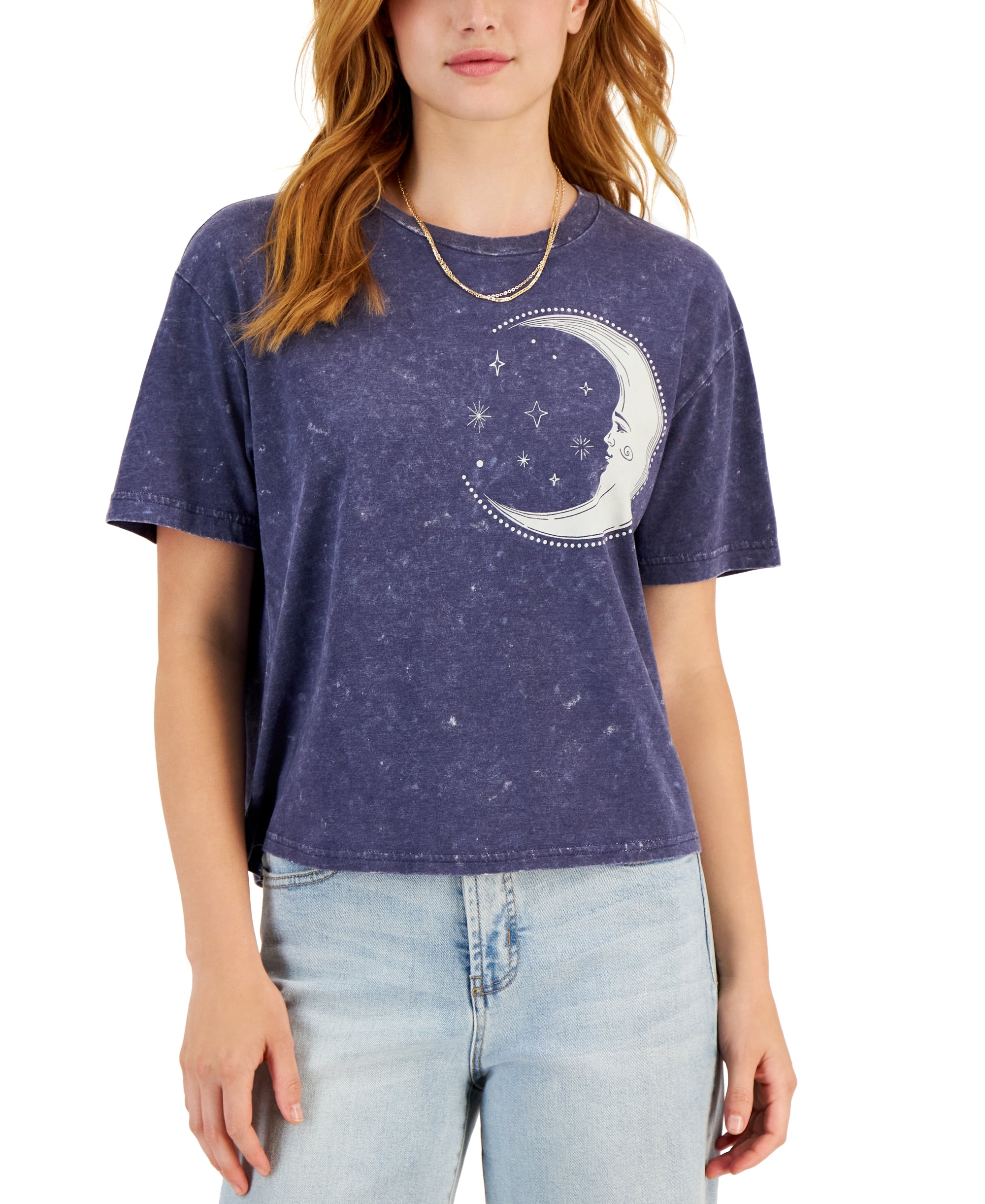 Juniors' Sun And Moon Celestial T-Modern Shirt