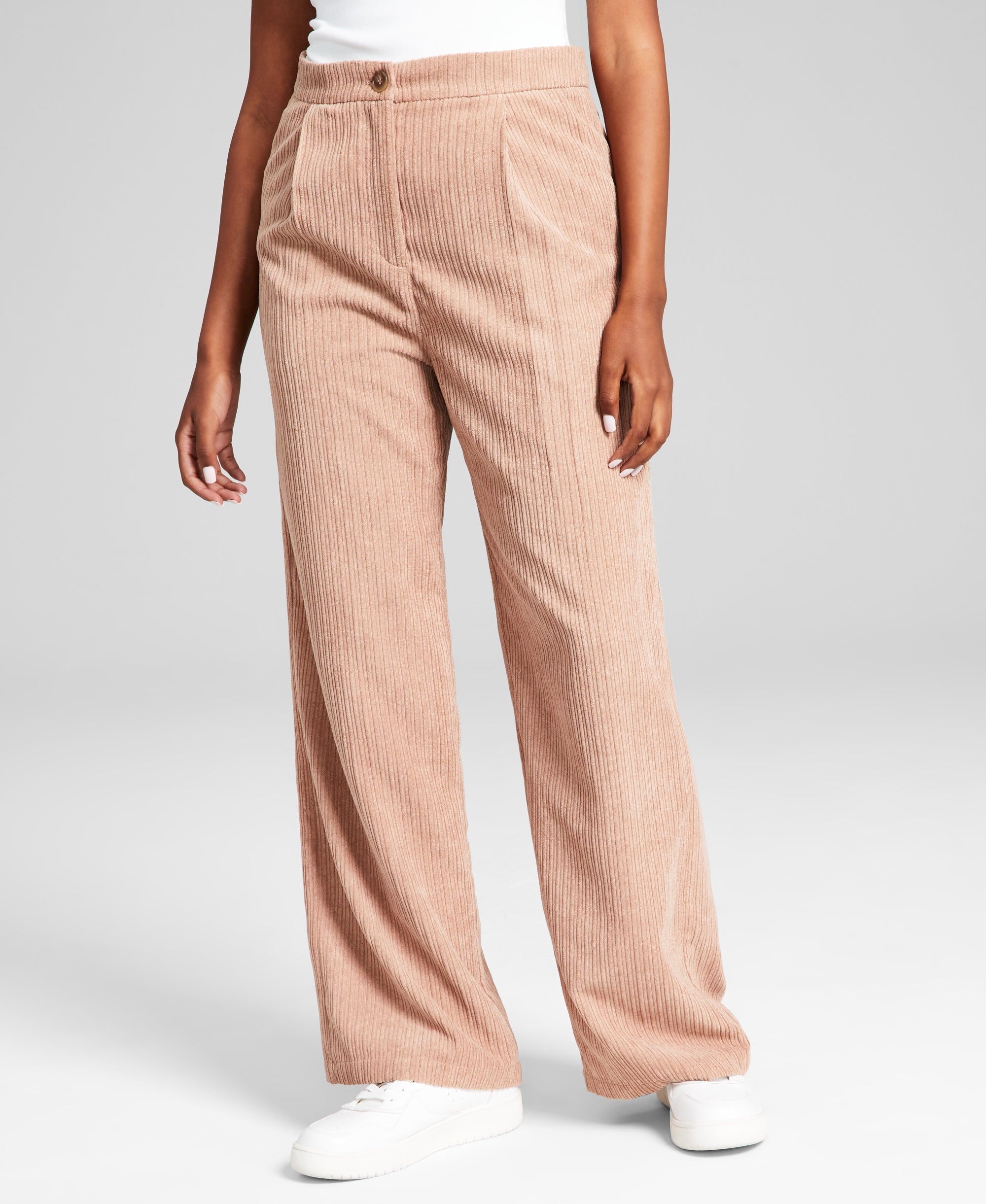 Women's Corduroy Pleated Wide-Leg Signature Pants