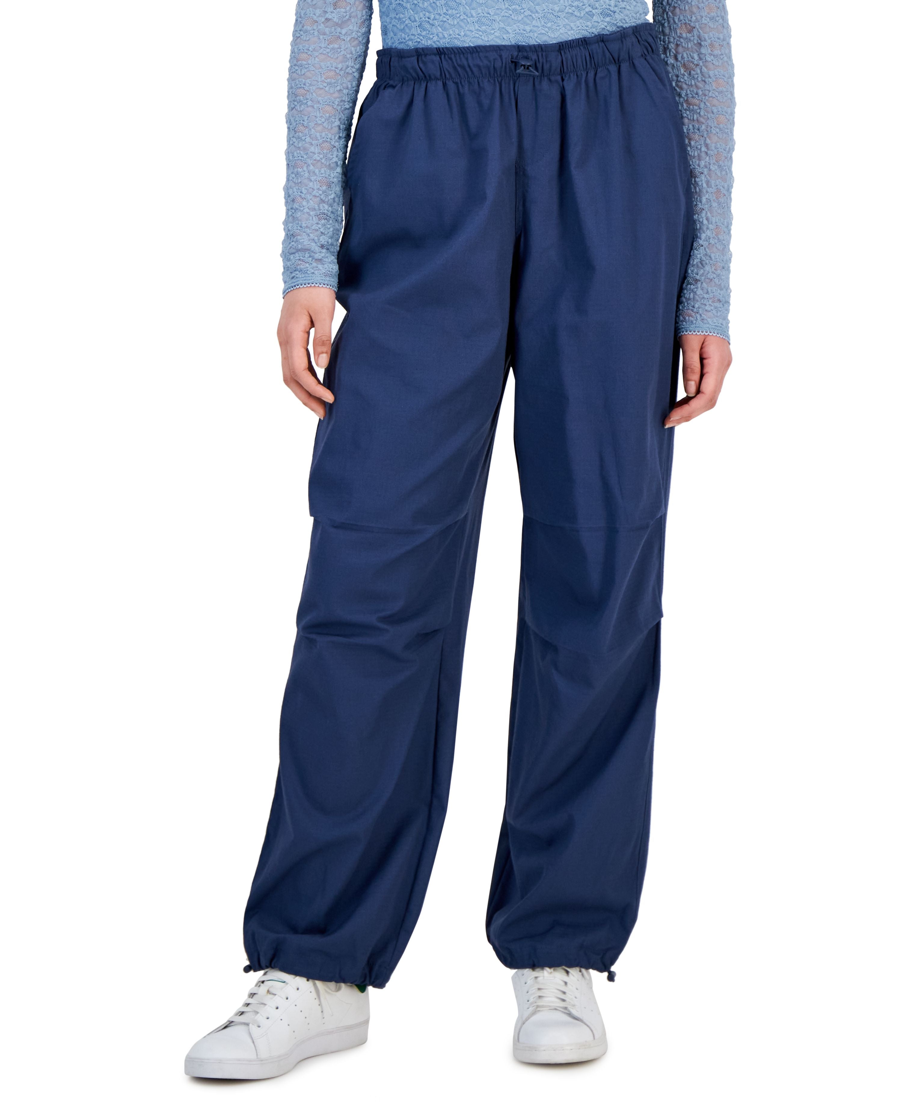 Juniors' Bungee-Hem Parachute Signature Pants