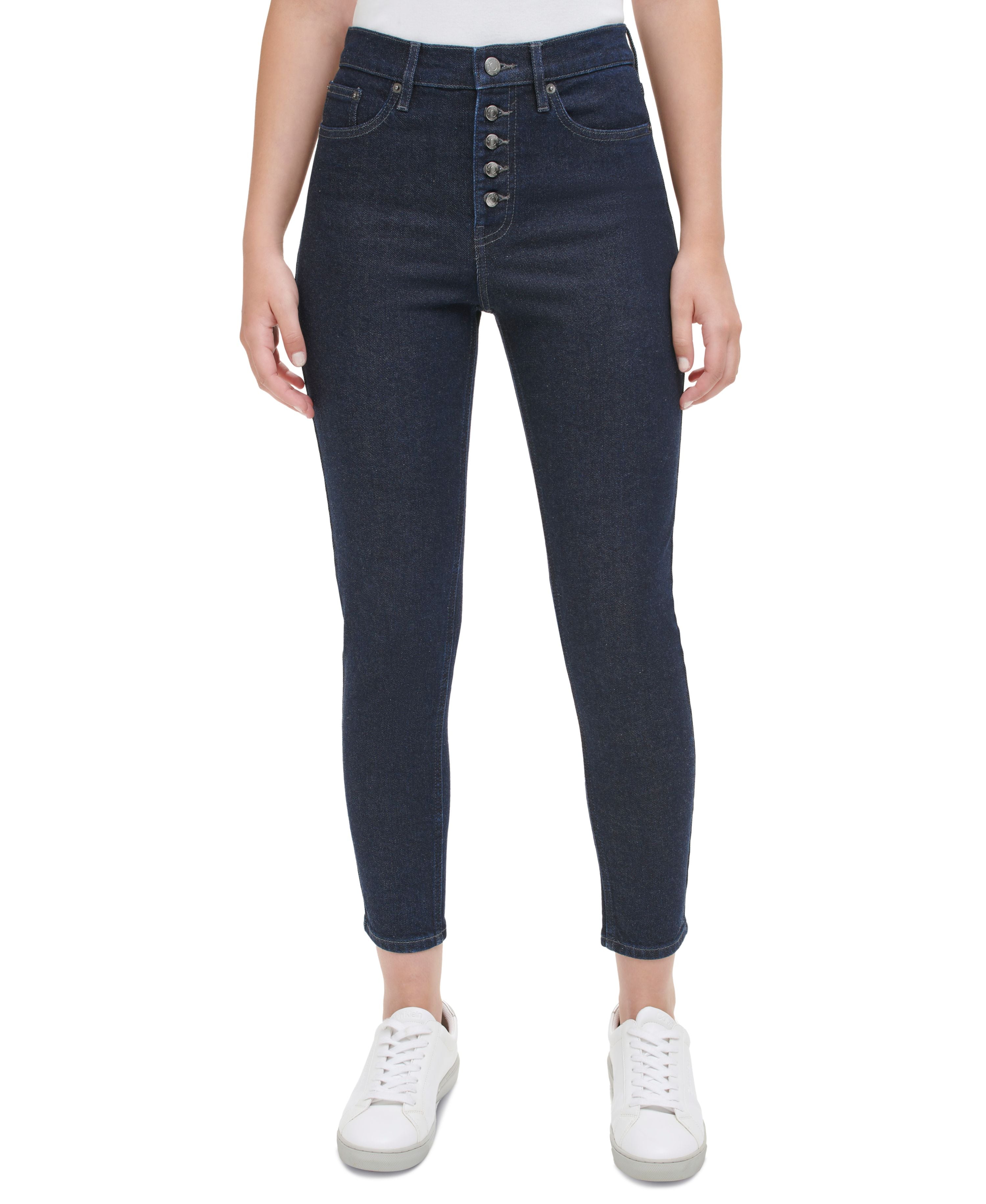 Women's Exposed Button-Fly High-Rise Skinny-Fit Premium Jeans