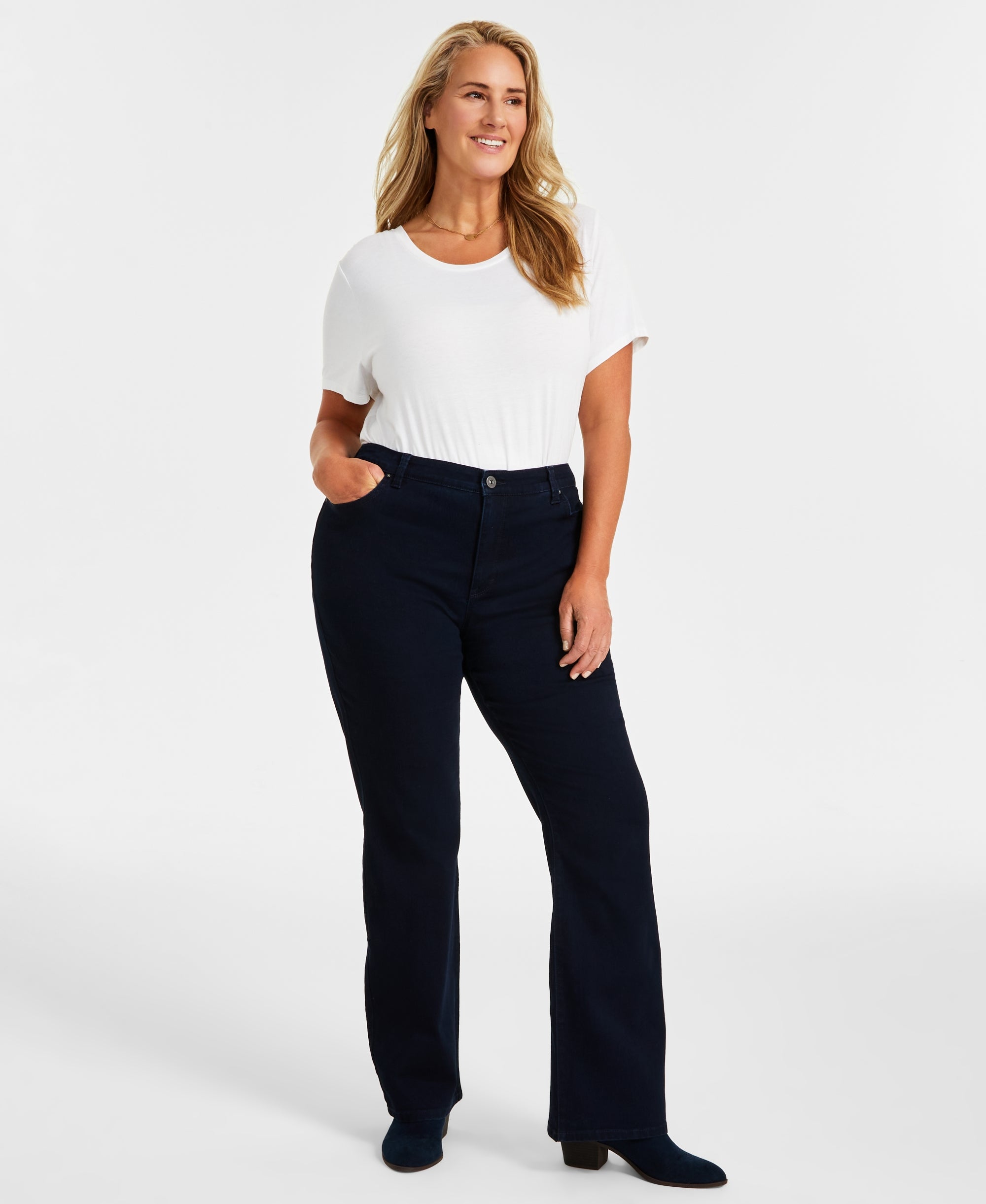 Plus & Petite Plus Size Tummy-Control Boot-Cut Premium Jeans