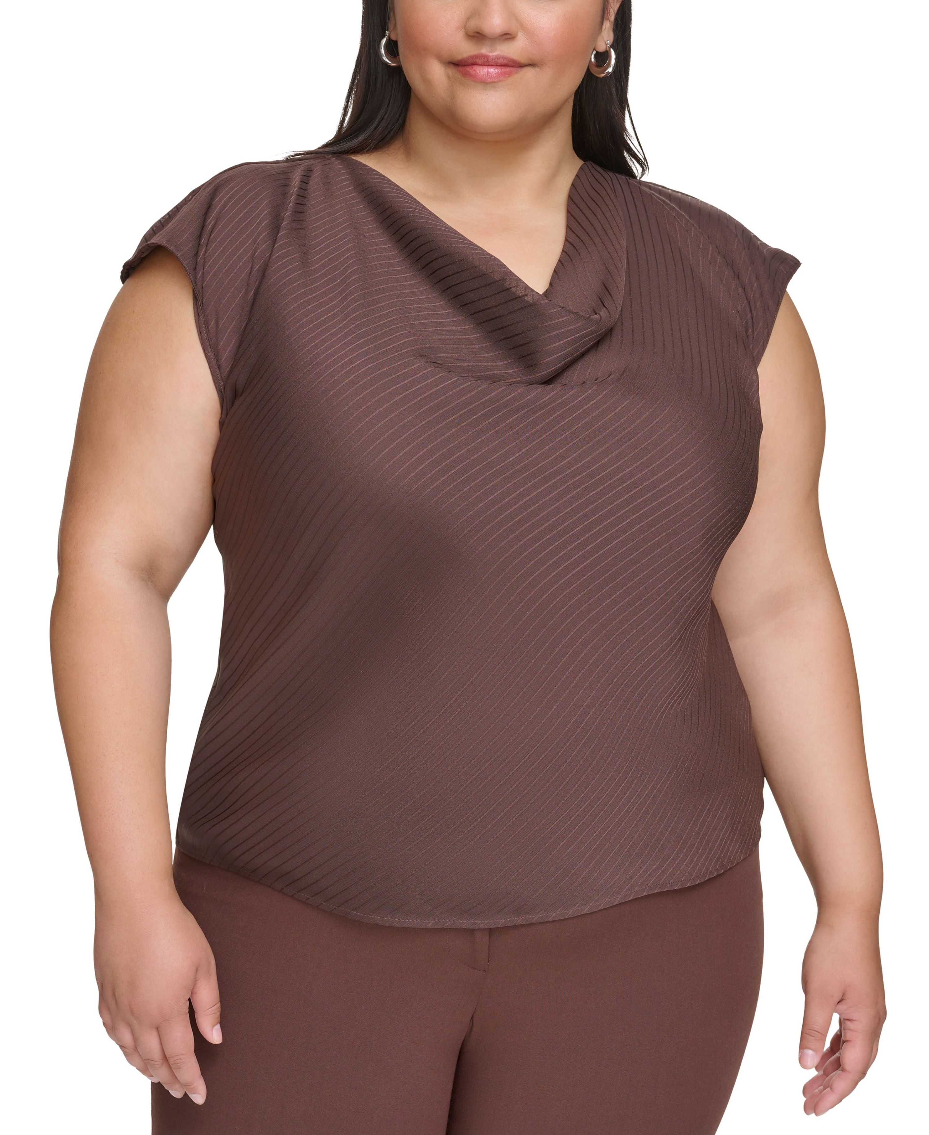 Plus Size Sleeveless Cowlneck Premium Top