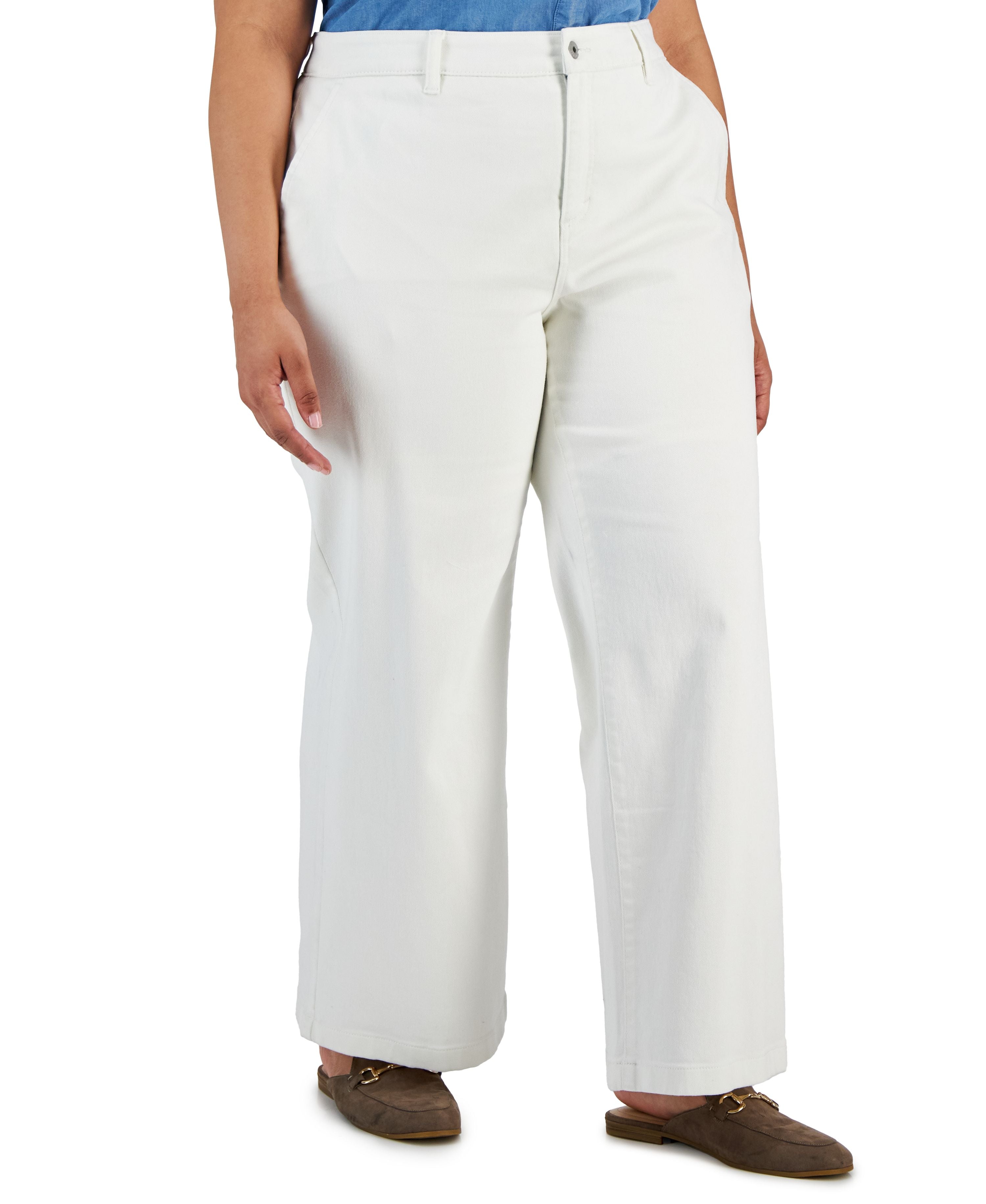 Plus Size Wide-Leg High-Rise Premium Jeans