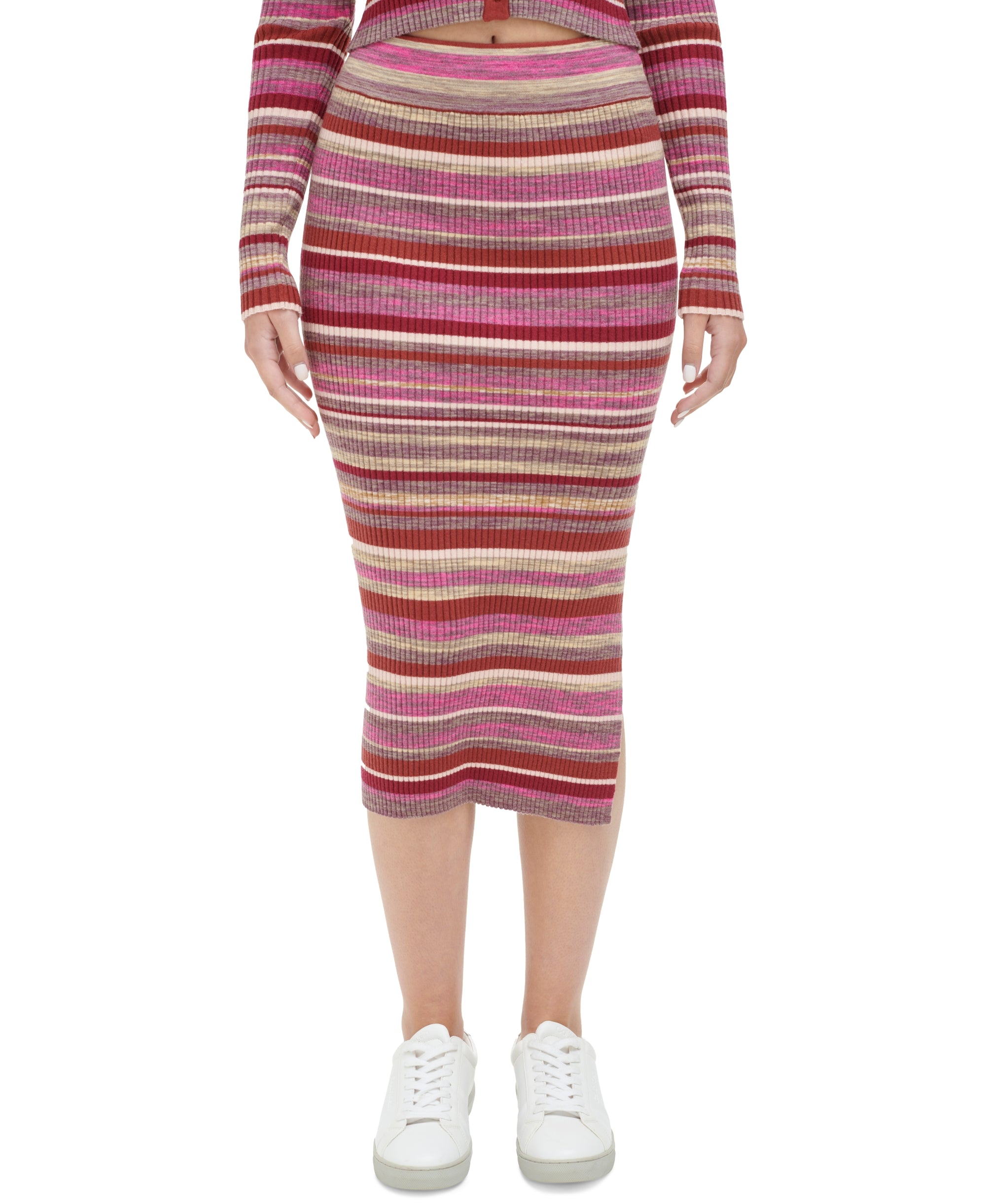 Women's Spacedye Stripe Midi Modern Skirt
