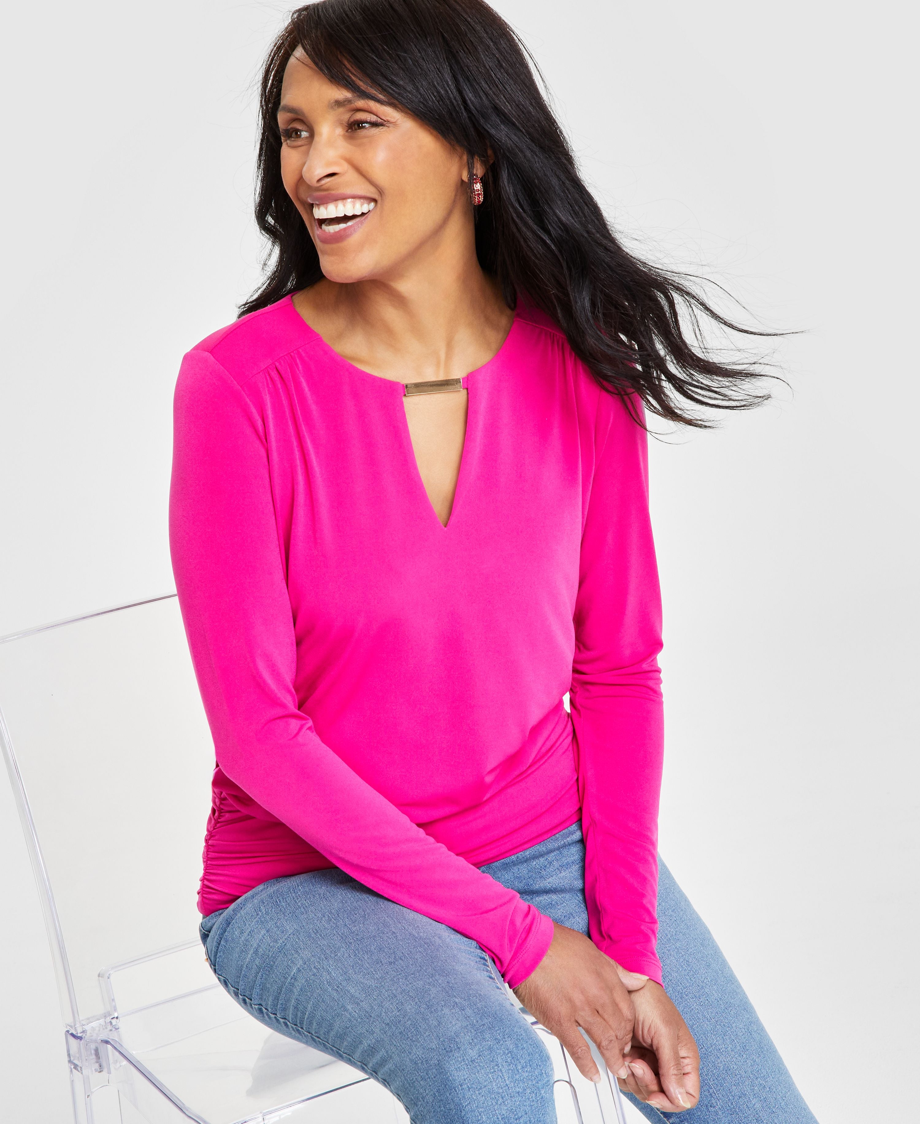 Women's Hardware Keyhole Premium Top