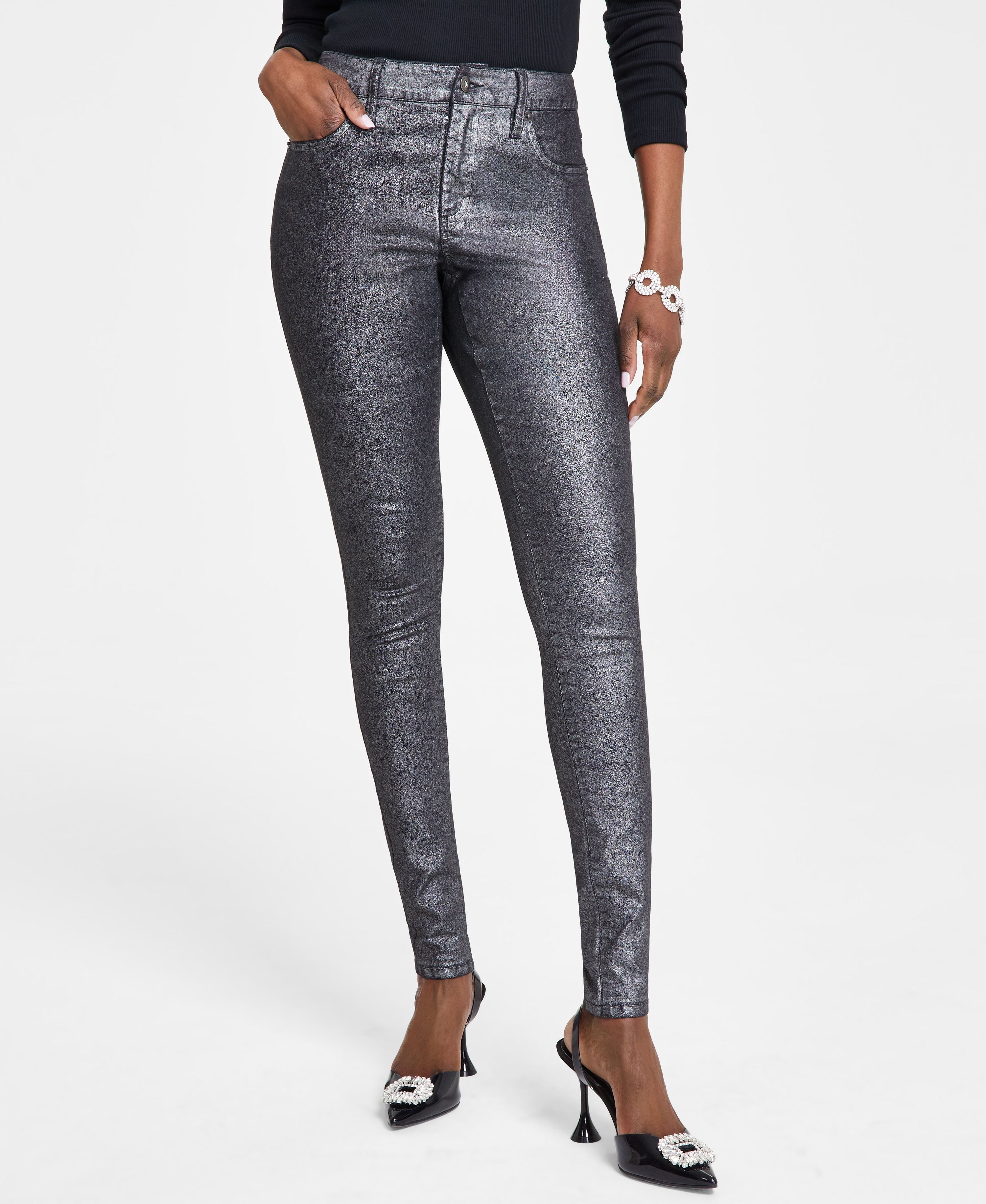 Women's Metallic Skinny-Fit Premium Jeans