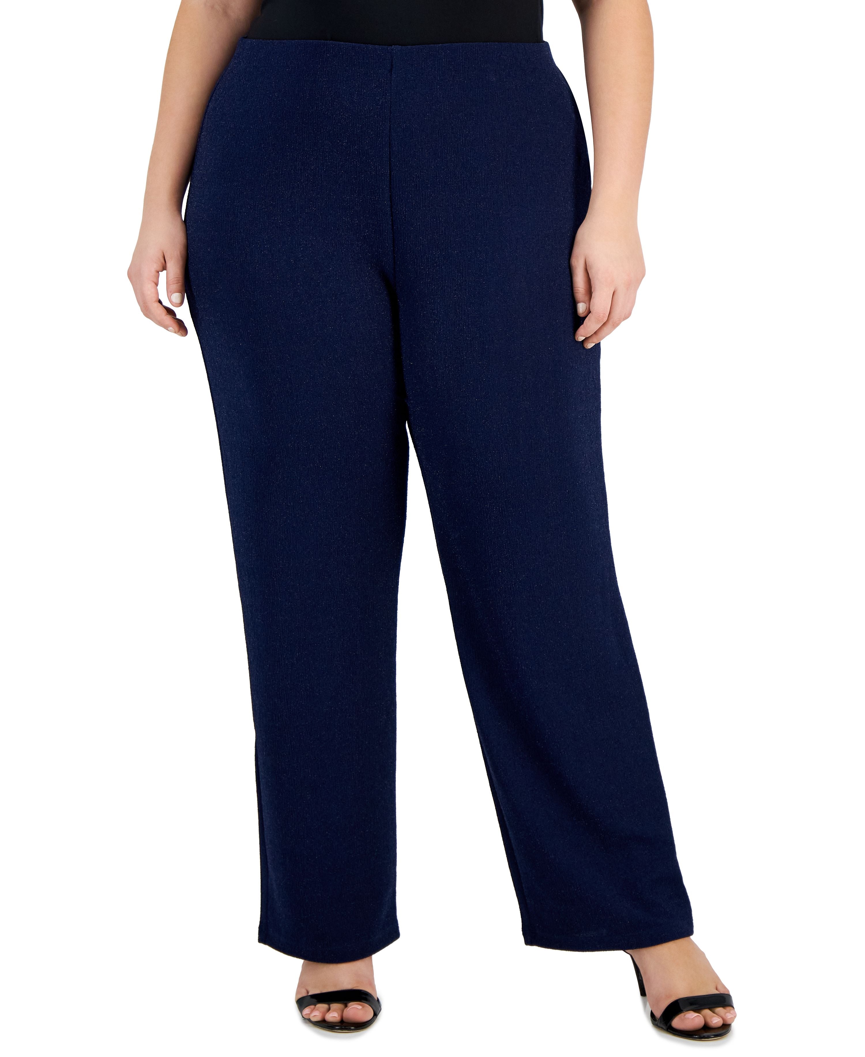 Plus Size New Shine Knit Dressing Signature Pants