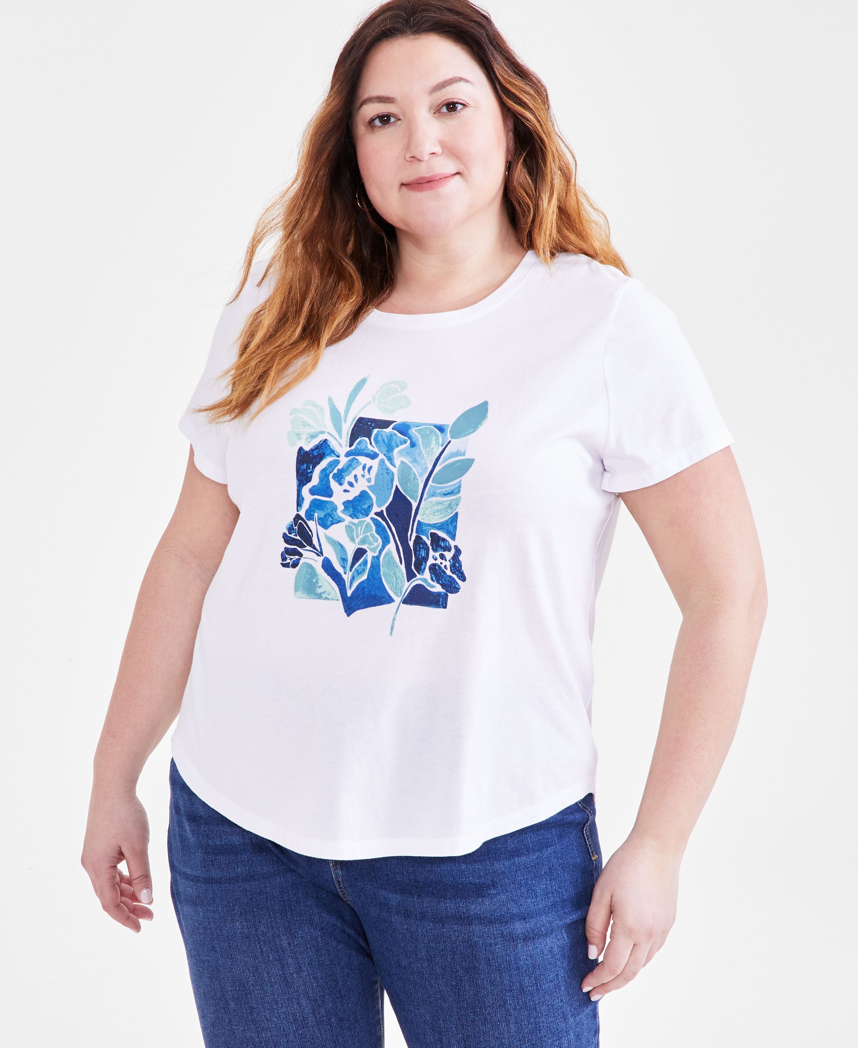 Plus Size Graphic Print T-Modern Shirt