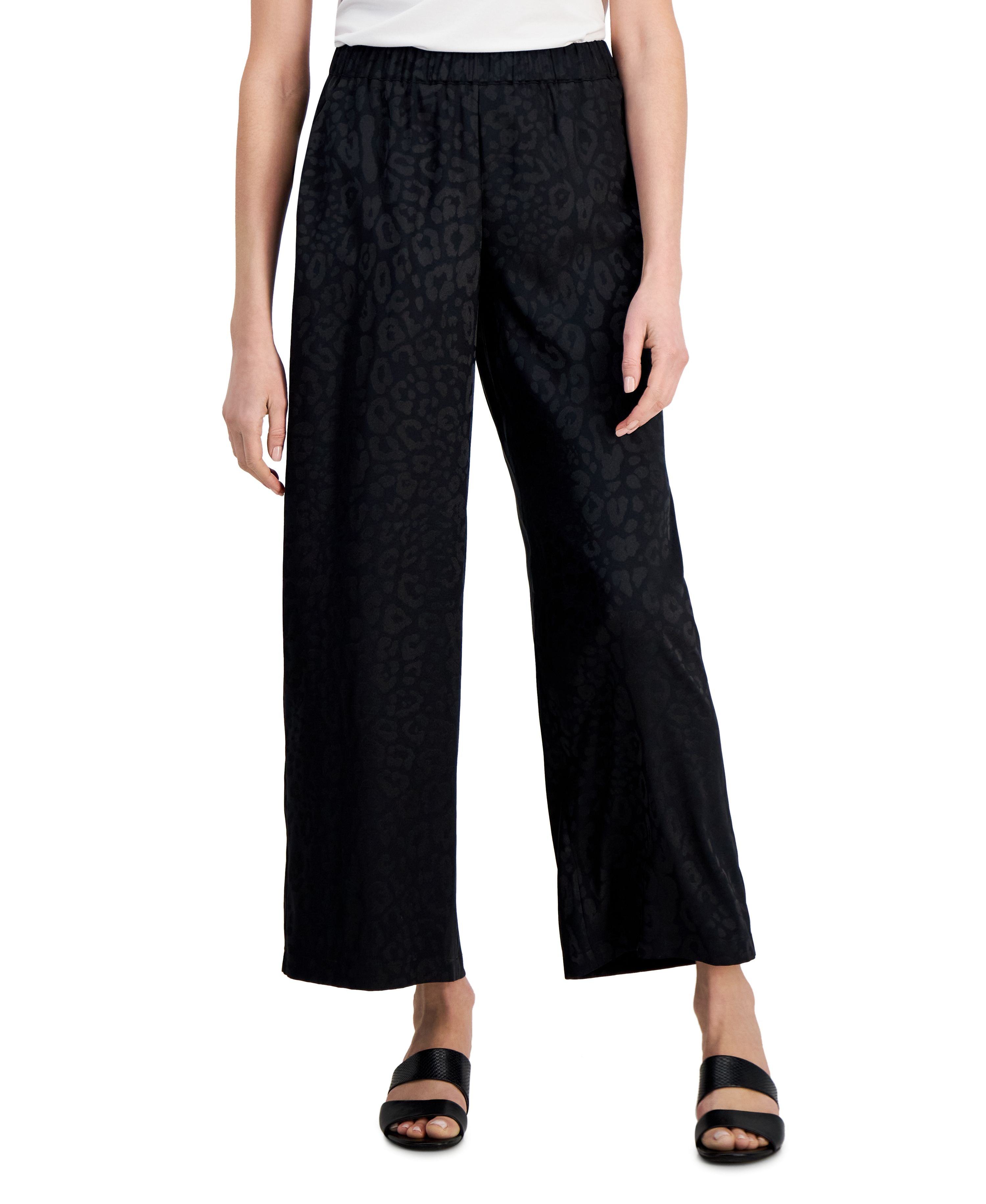 Women's Satin Jacquard Wide-Leg Signature Pants