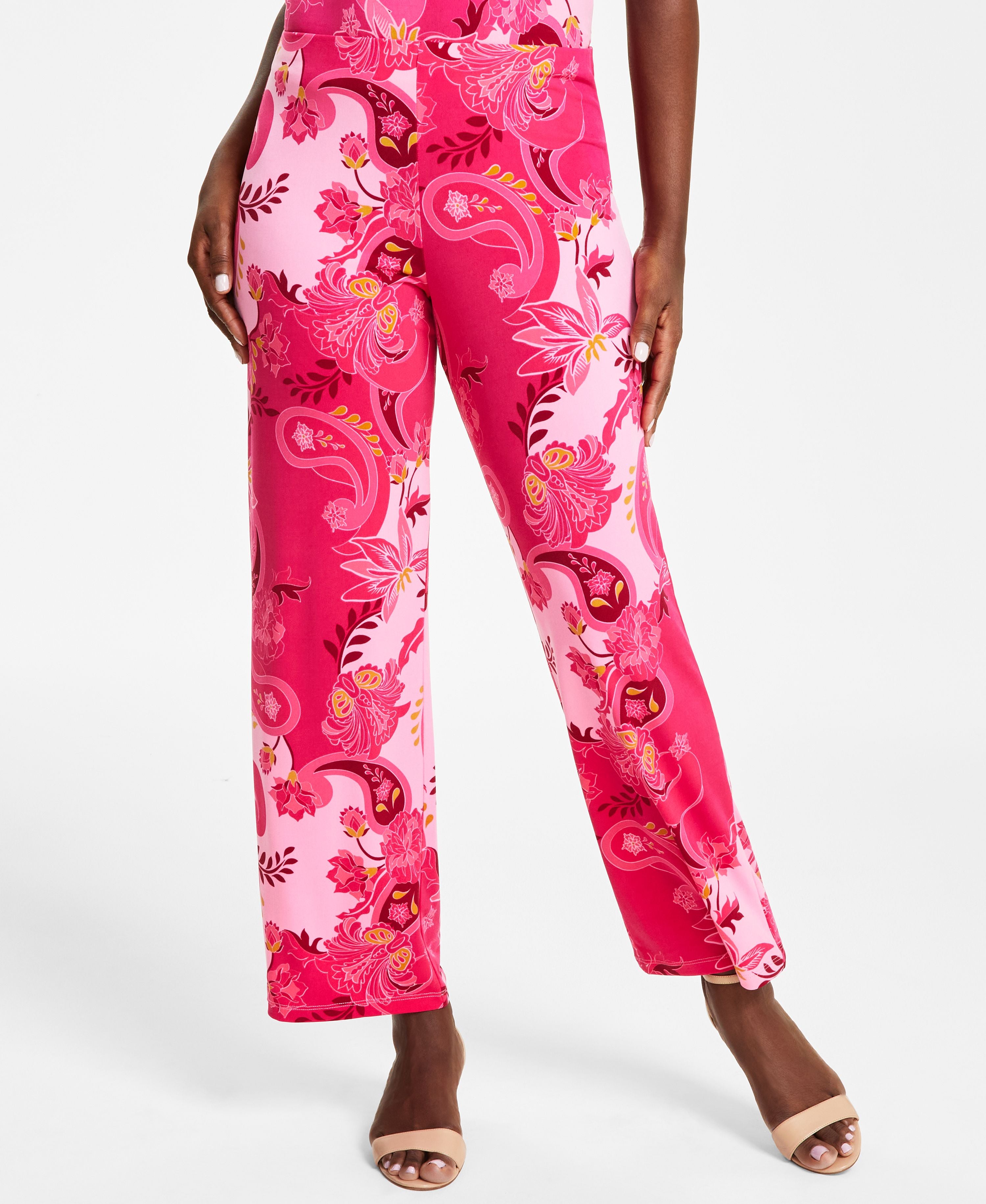 Women's Printed Comfort-Waist Knit Signature Pants