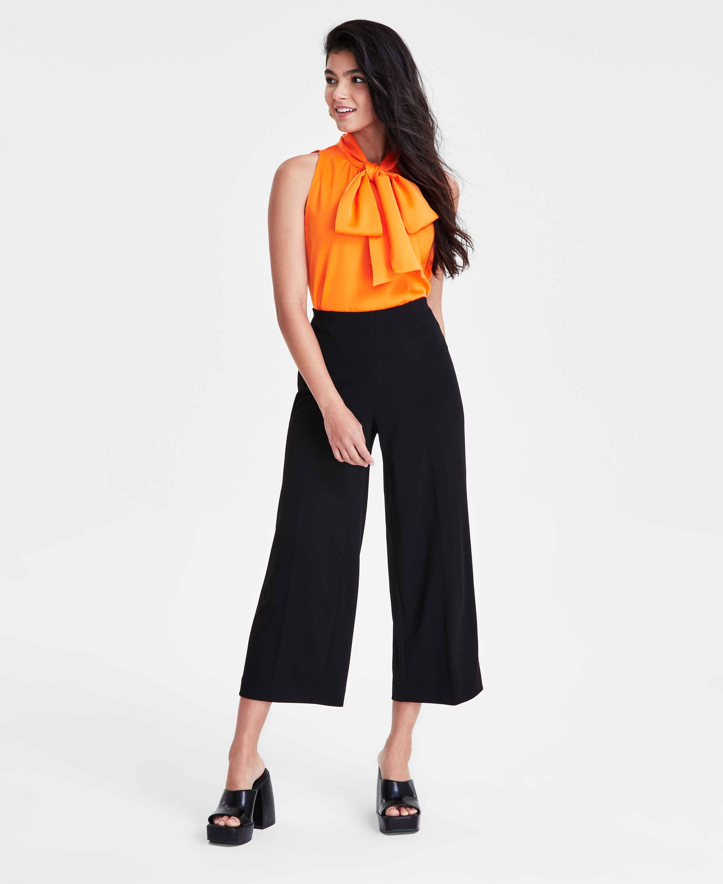 Women's High-Rise Wide-Leg Ankle Signature Pants