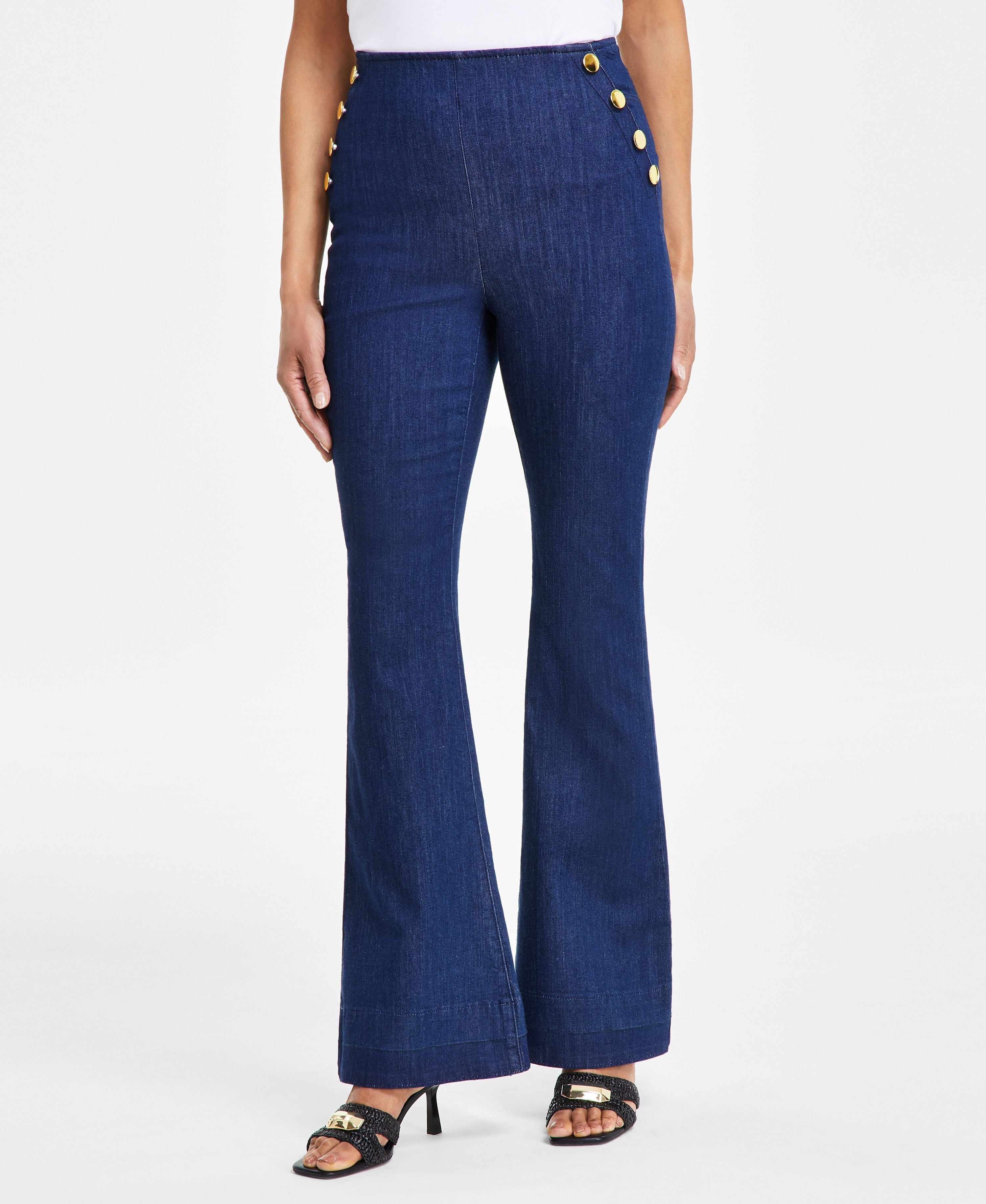 Women's Button-Trim High-Rise Premium Jeans