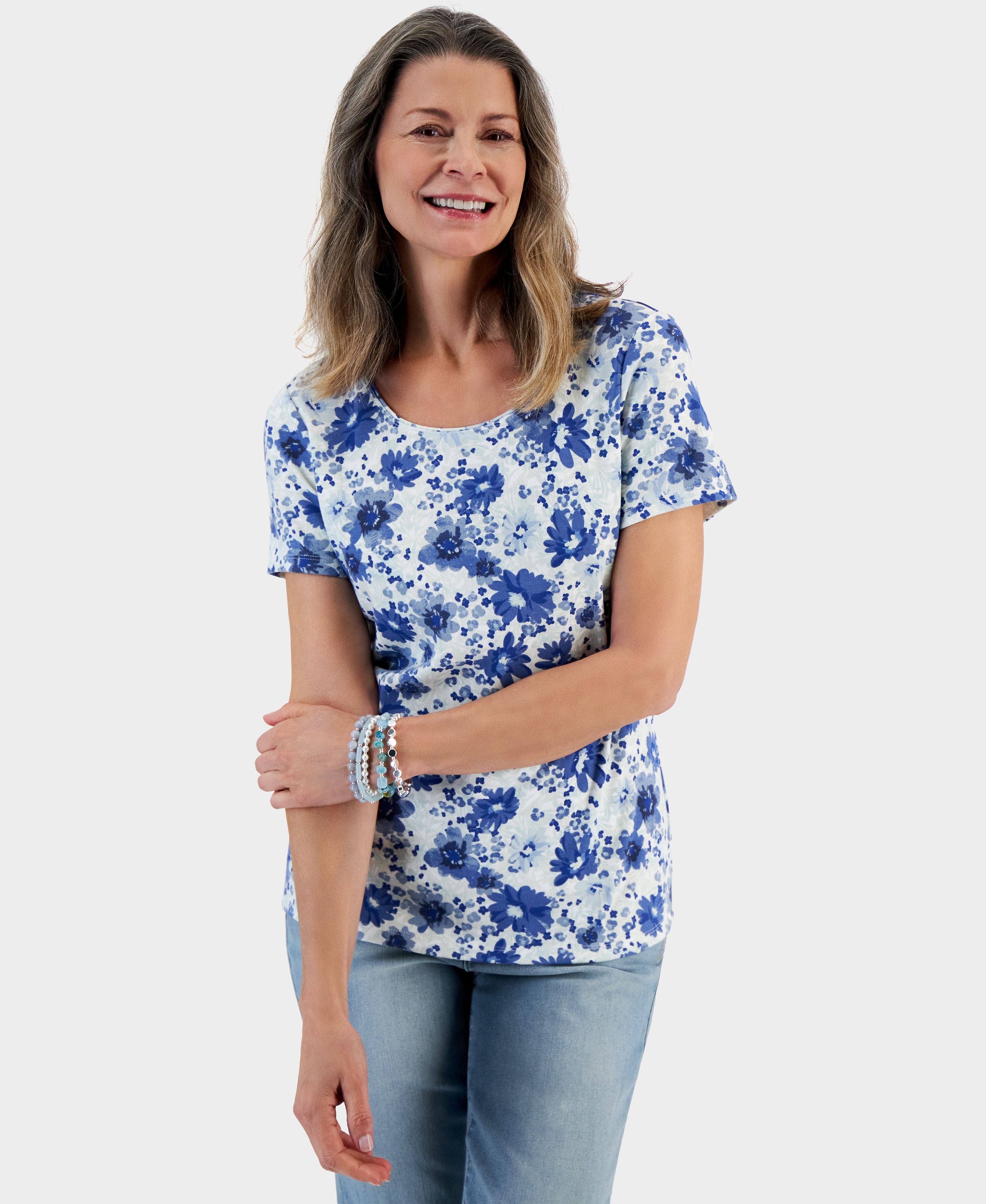 Petite Wind Garden Scoop-Neck T-Modern Shirt