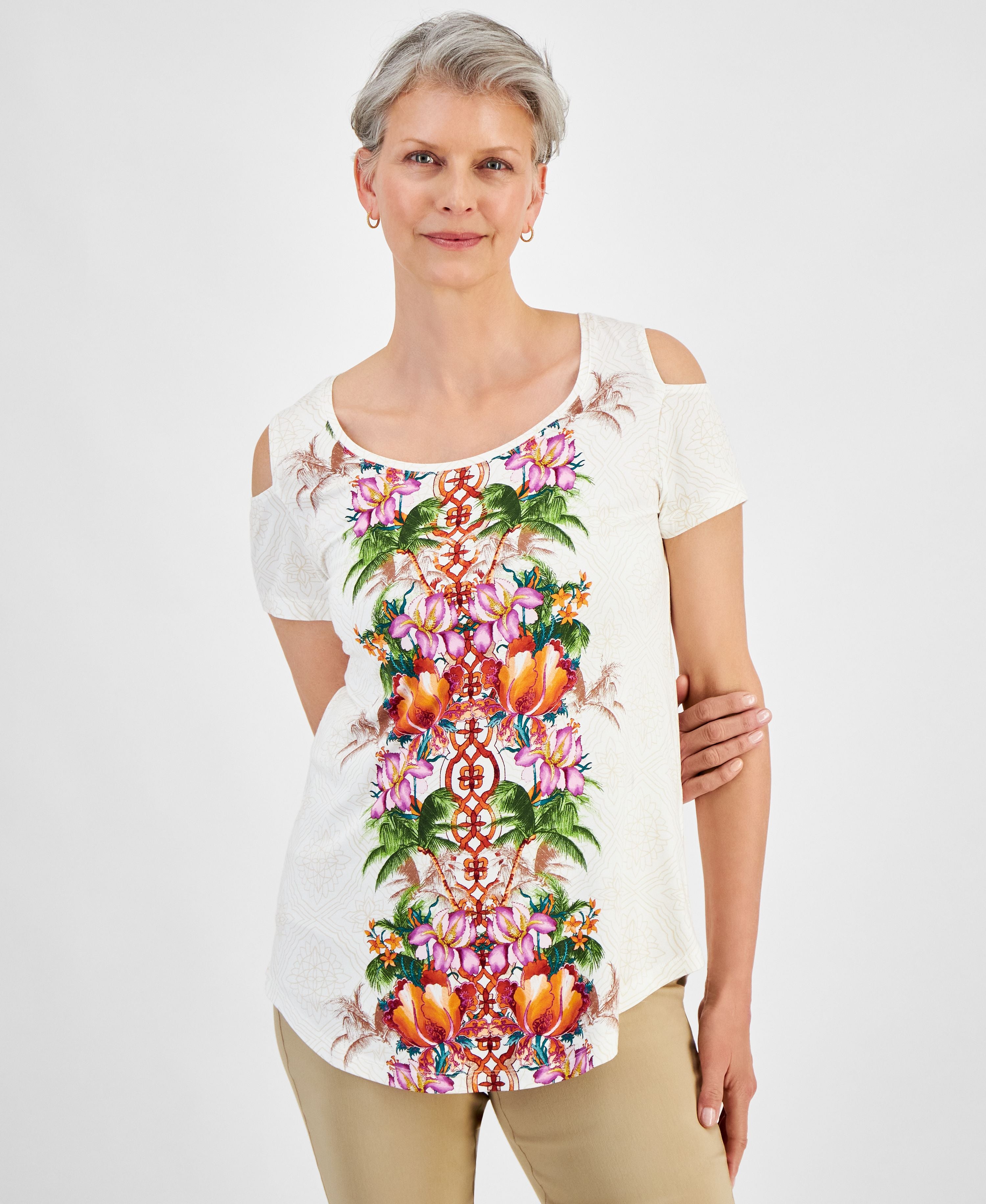 Petite Julia Jungle Cold-Shoulder Premium Top Neo Natural Combo PM