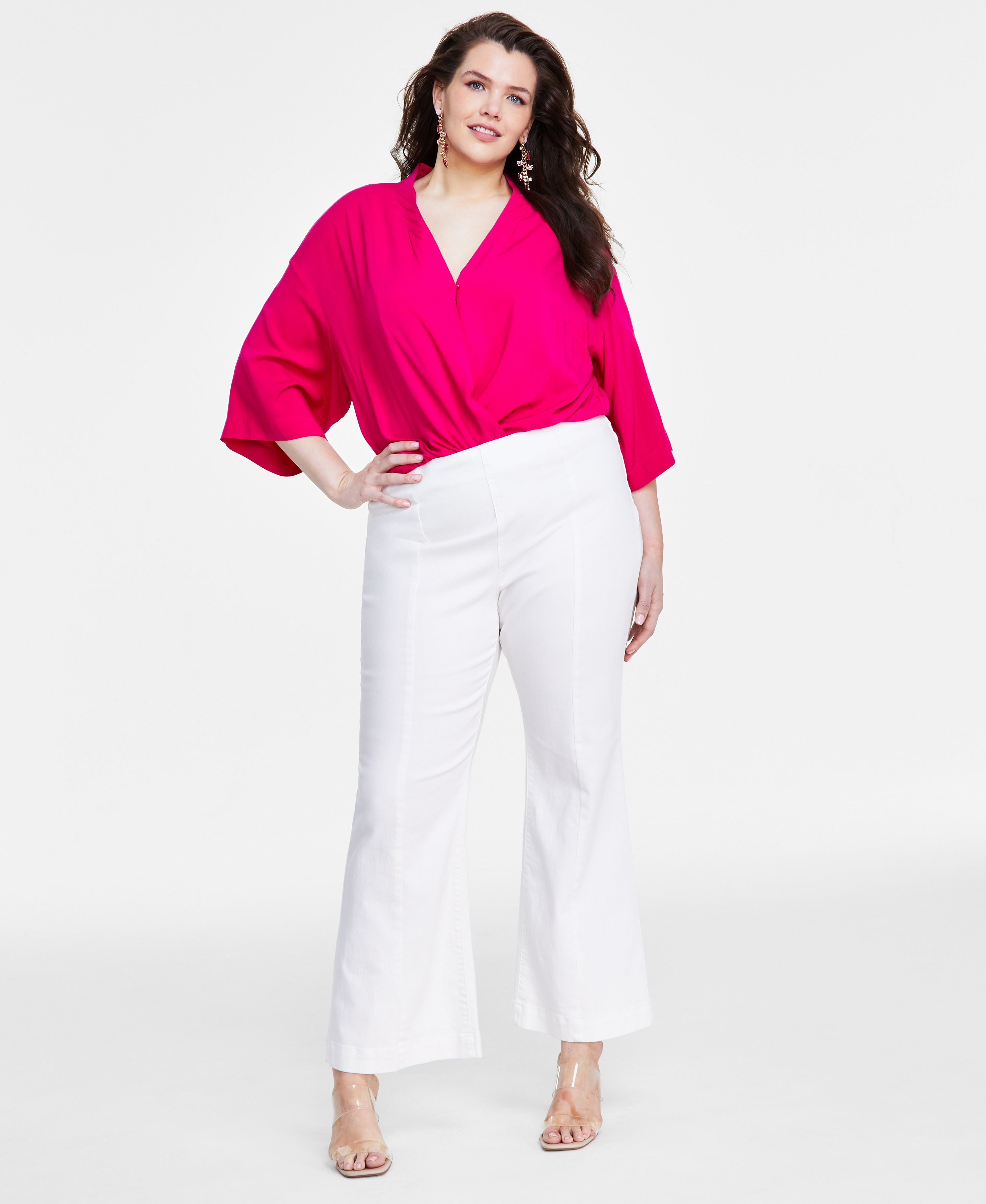 Plus Size Pull-On Flare Premium Jeans