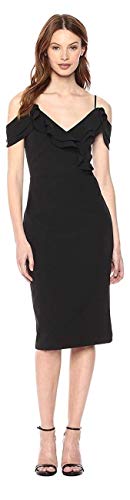 Bardot Women's RAENE Frill Dress, Black, XS