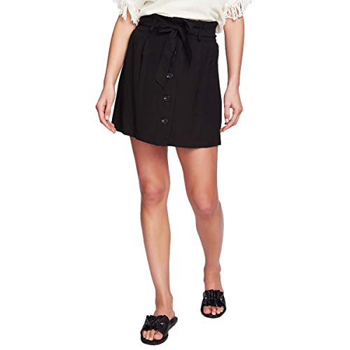 Tie-Front Pleated Mini Modern Skirt