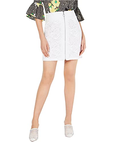 INC Lace O-Ring Zipper-Front Modern Skirt