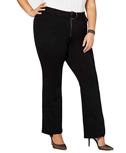 I.N.C. Petite Plus Size Belted Ponte Boot-Cut Signature Pants