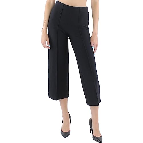 Anne Klein Womens High Rise Wide-Leg Cropped Signature Pants