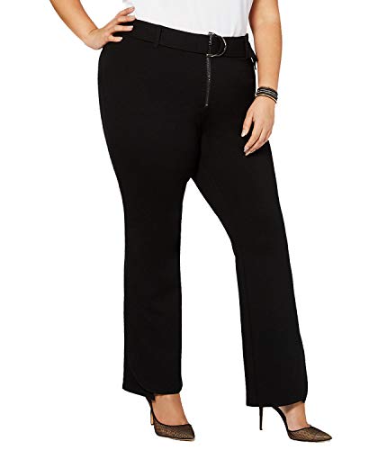 I.N.C. Petite Plus Size Belted Ponte Boot-Cut Signature Pants