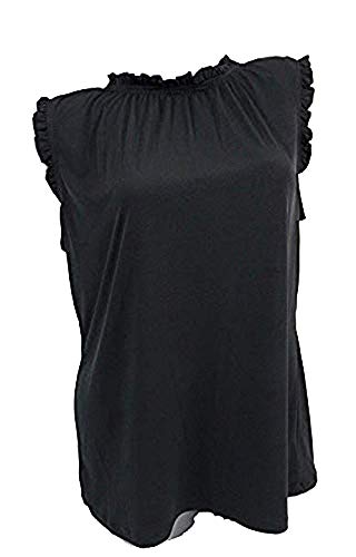 NY Collection Sleeveless Ruffled Signature Blouse