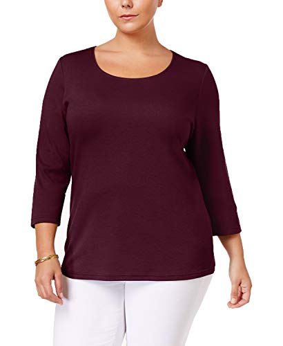 Plus Size Cotton Scoop-Neck Premium Top
