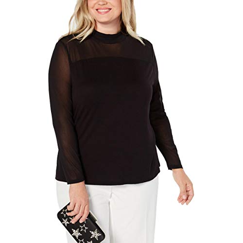I.N.C. Plus Size Long-Sleeve Illusion Premium Top