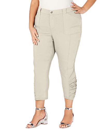 INC Plus & Petite Plus Ruched-Hem Cropped Signature Pants