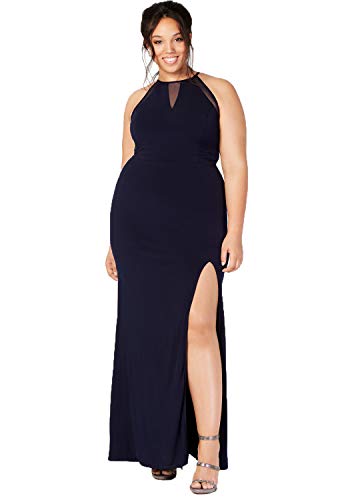 Modern Plus Size Illusion Slit Gown
