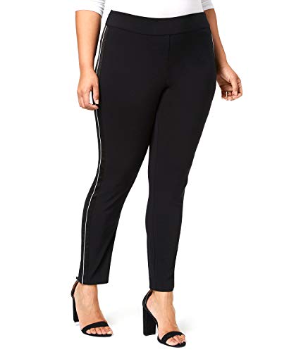 I.N.C. Plus Size Satin-Stripe Skinny-Fit Signature Pants