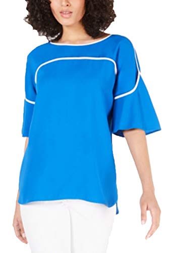Petite Piped Flutter-Sleeve Premium Top