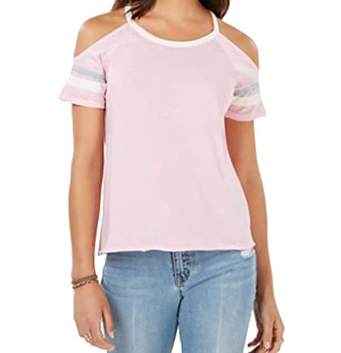 Juniors' Cold-Shoulder Football T-Modern Shirt