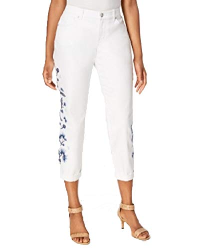 Embroidered Cropped Boyfriend Premium Jeans