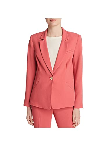 Textured-Crepe One-Button Blazer