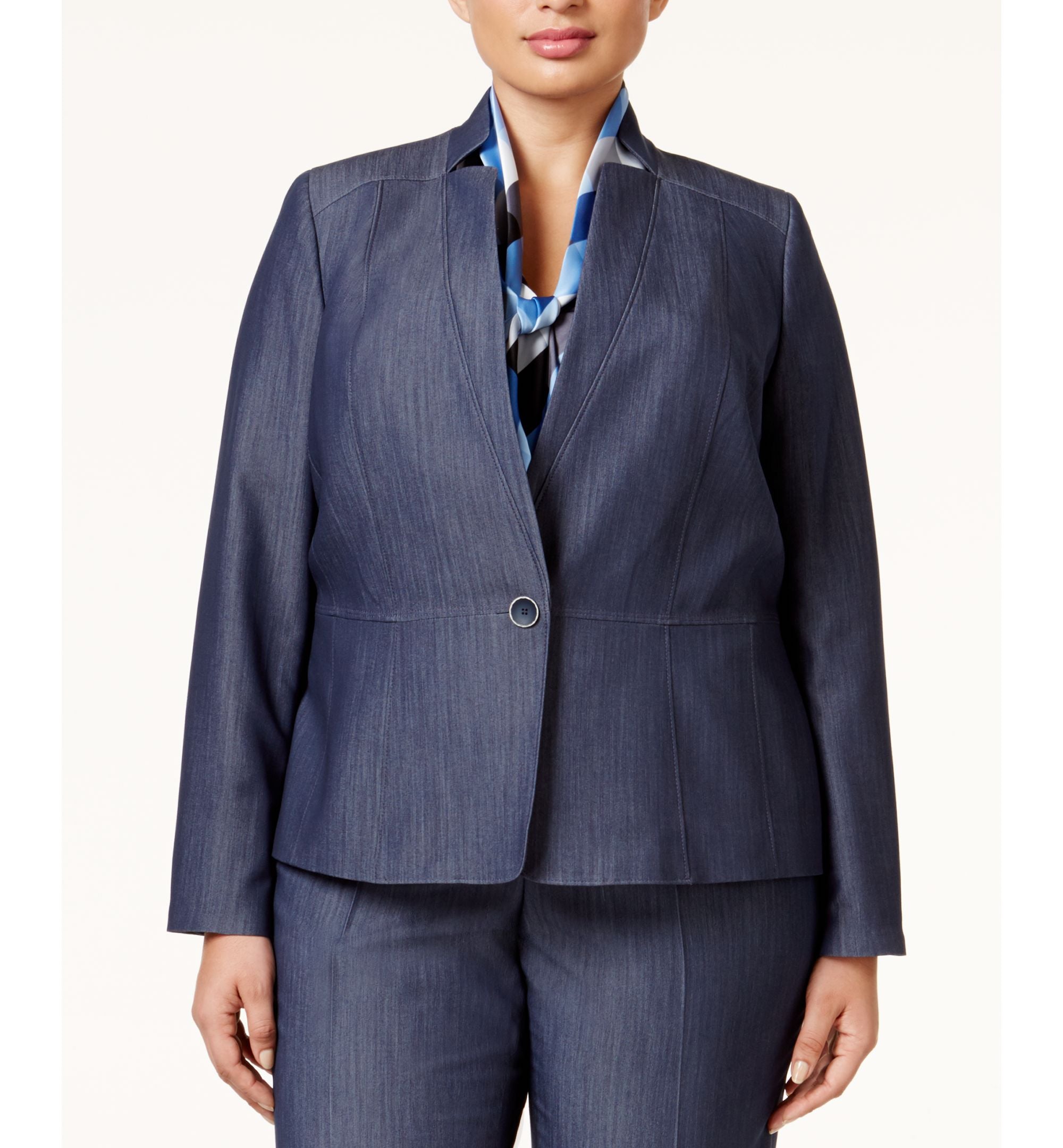 Nine West Womens Plus Size Denim Jacket