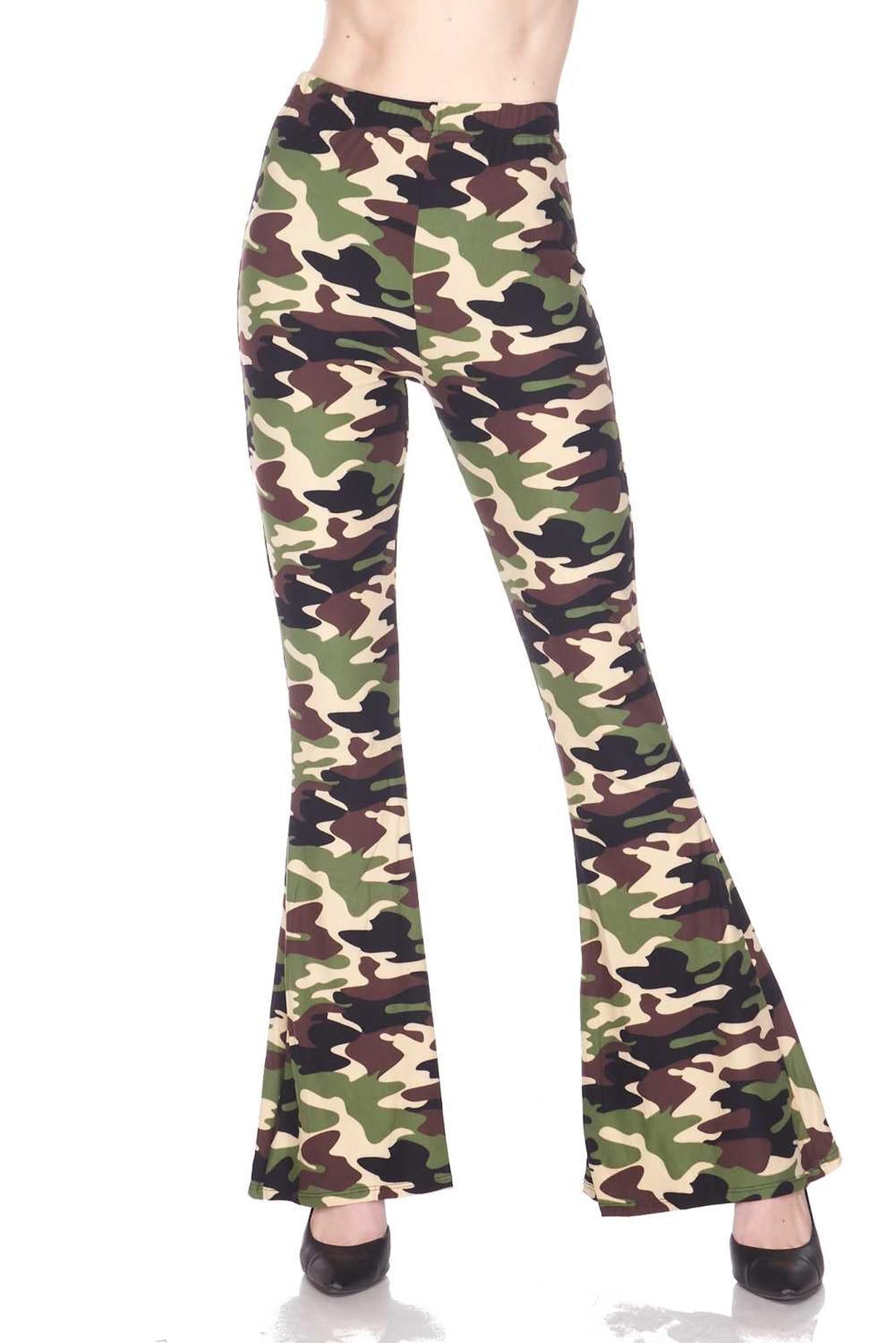 Buttery Soft Performance Duty Camouflage Bell Bottom Leggings