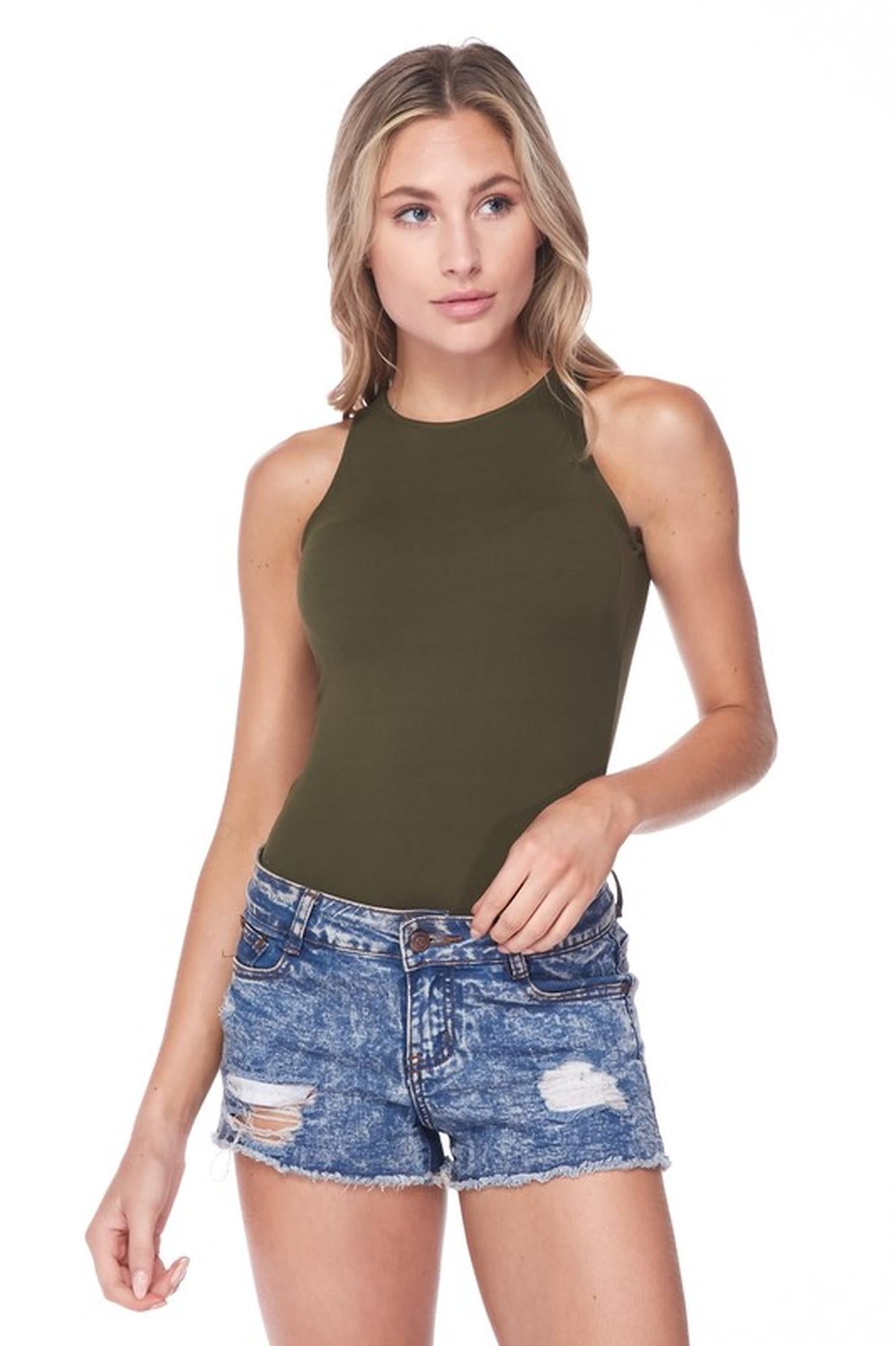 Brushed Solid Essential Mock Neck Bodysuit