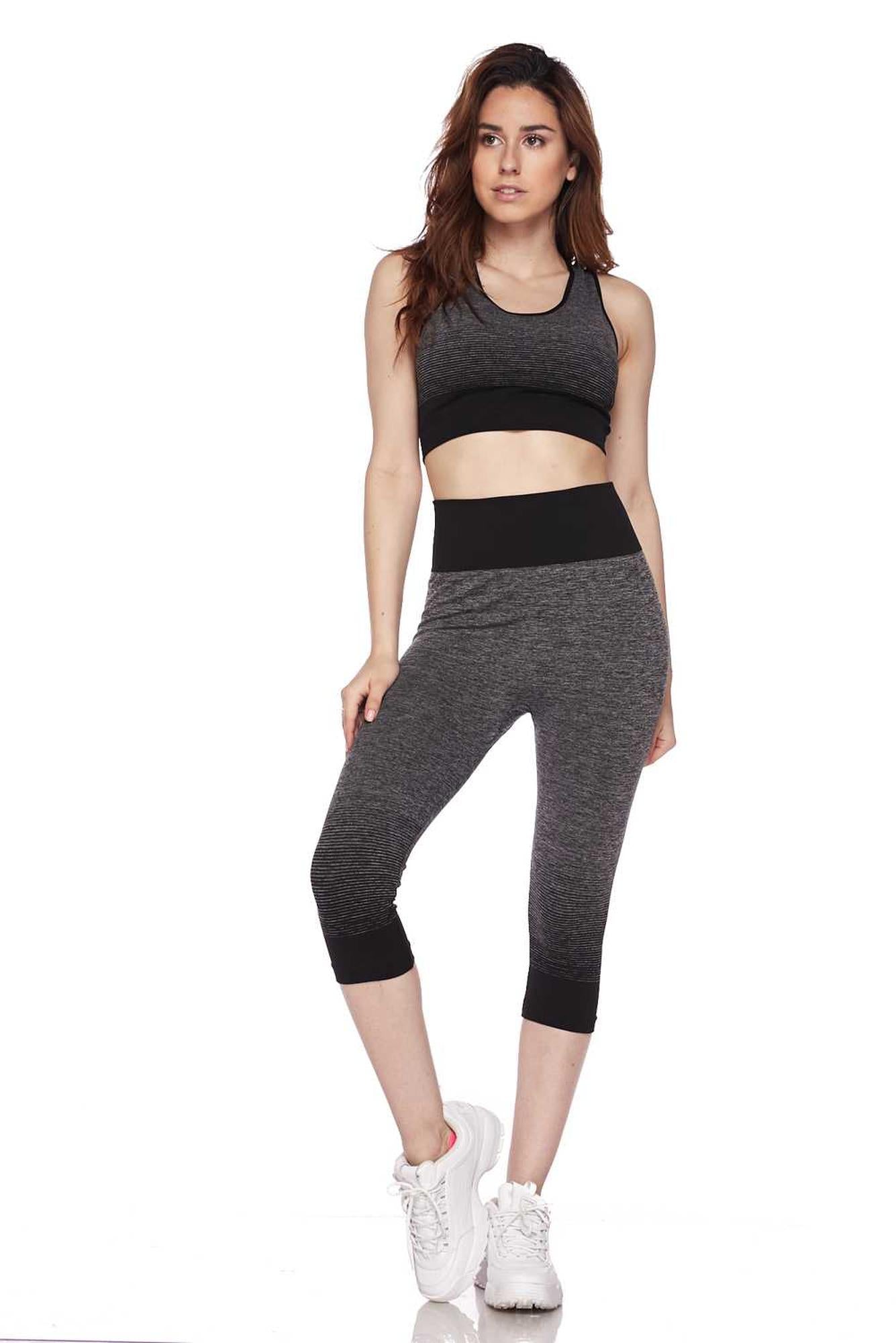 Premium 2 Color Ombre Sport Bra and Capri-Length Set