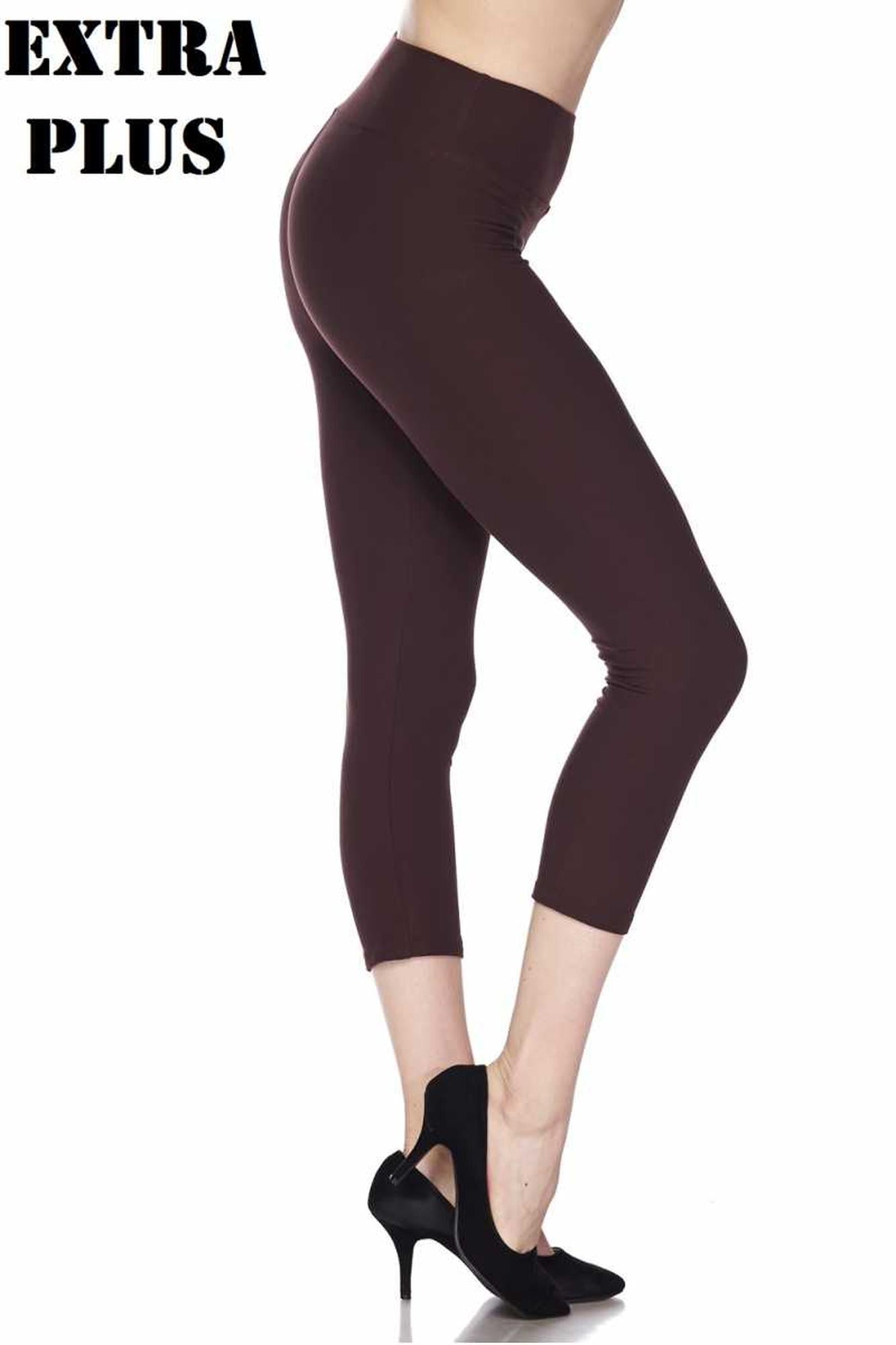 Buttery Smooth Essential Solid High Waisted Extra Plus Size Capris - 3 Inch - 3X-5X  - New Mix