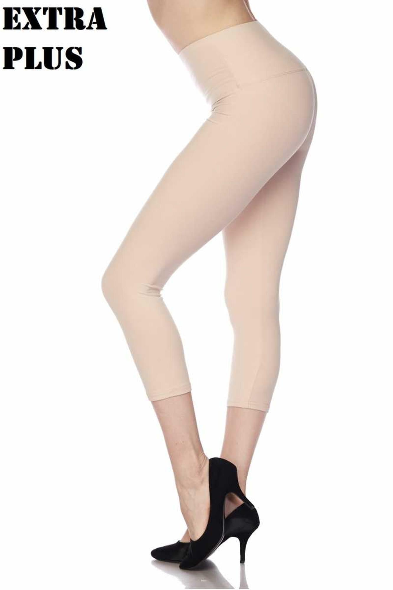 Buttery Smooth Essential Solid High Waisted Extra Plus Size Capris - 5 Inch - 3X-5X - New Mix