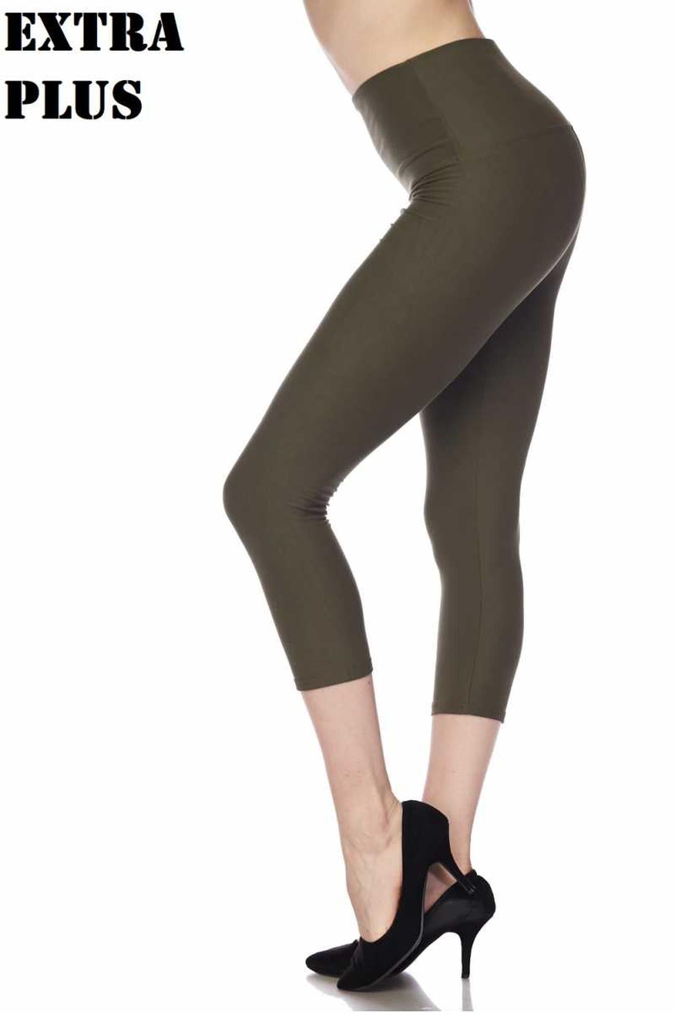 Buttery Smooth Essential Solid High Waisted Extra Plus Size Capris - 5 Inch - 3X-5X - New Mix