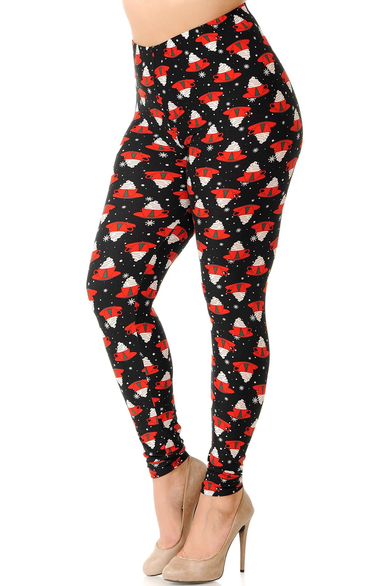 Buttery Smooth Mocha Cappuccino Extra Plus Size Leggings - 3X-5X