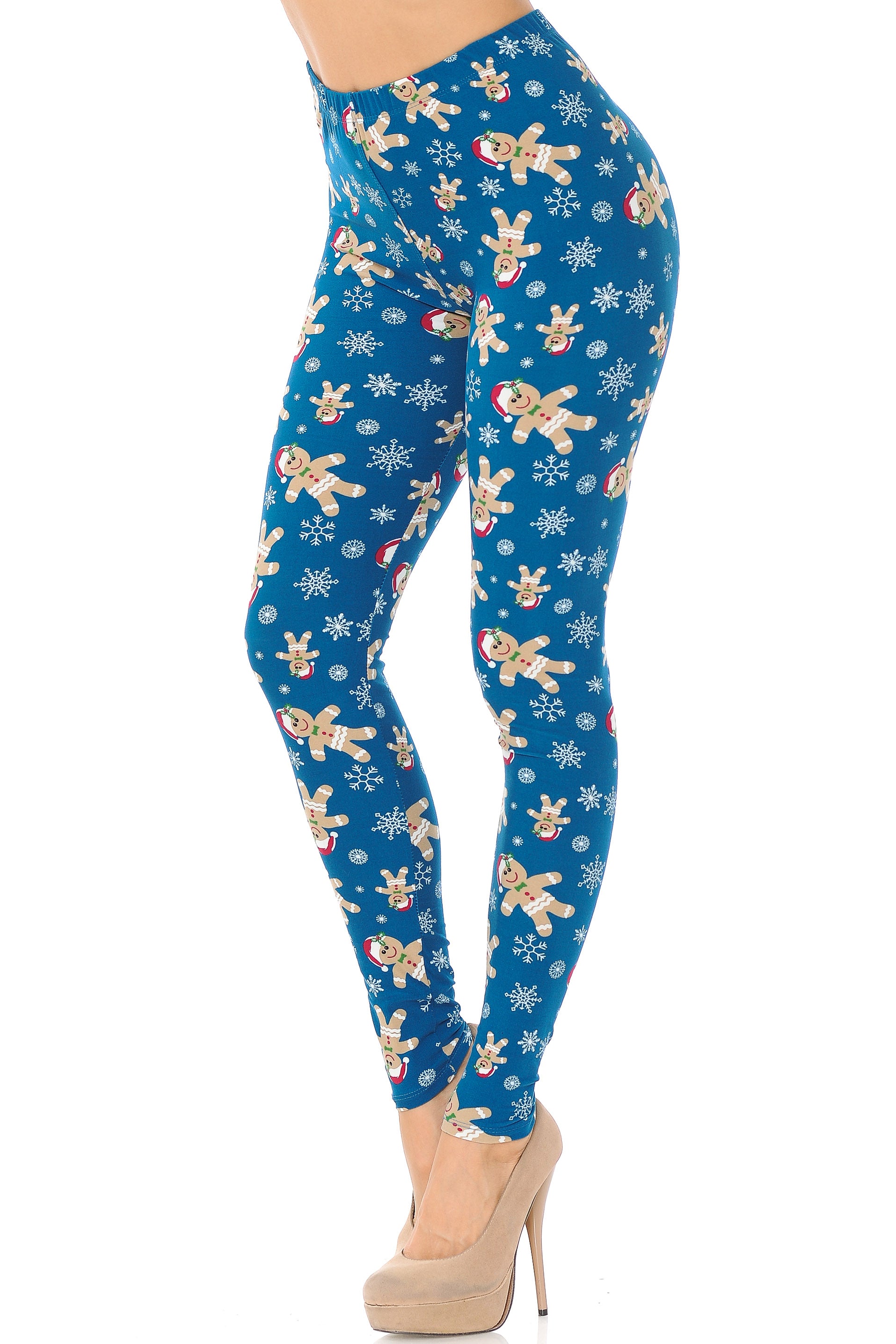 Buttery Soft Christmas Cookies and Snowflakes Extra Plus Size Leggings - 3X-5X