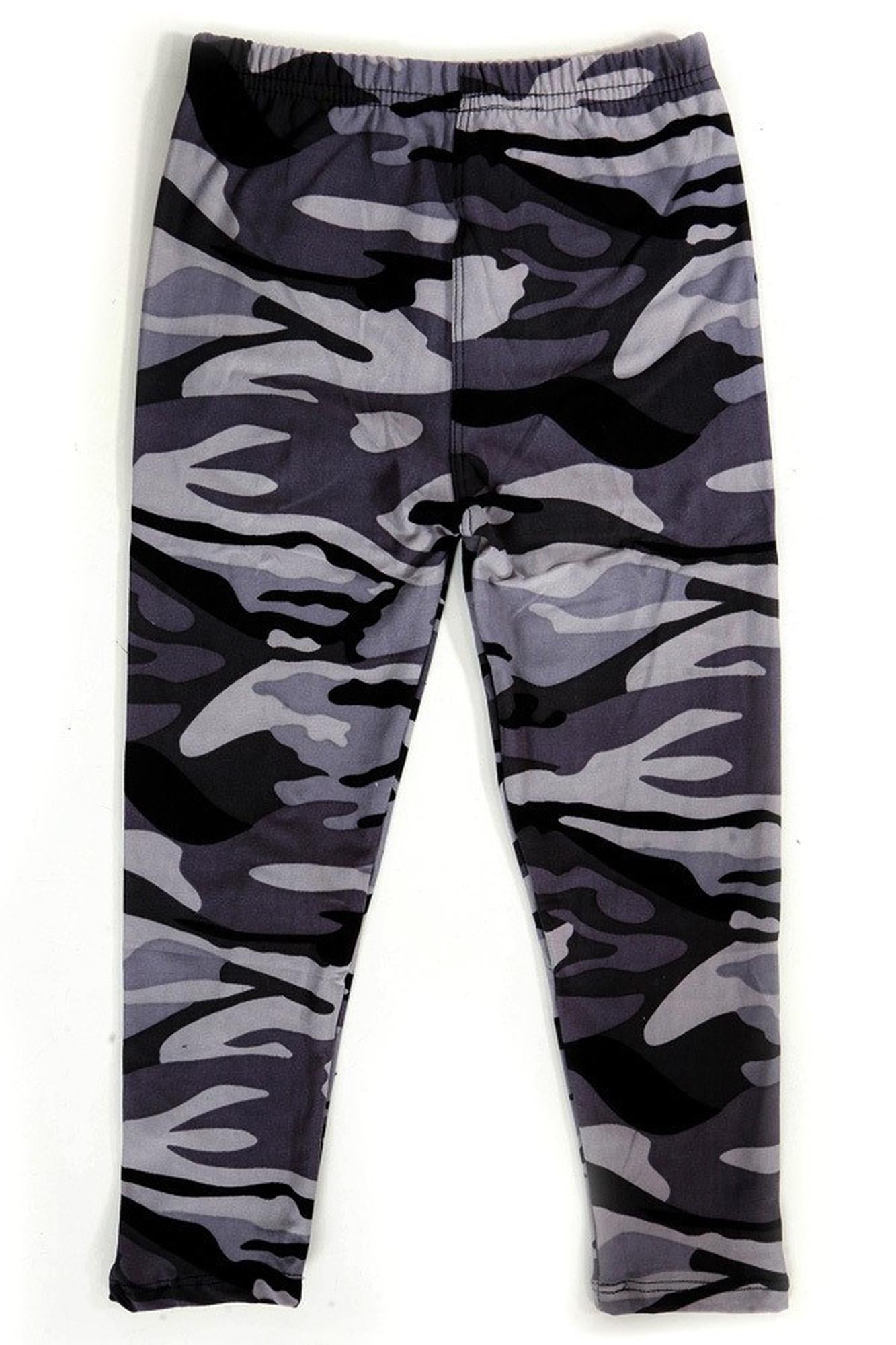Buttery Soft Monochrome Camouflage Kids Leggings