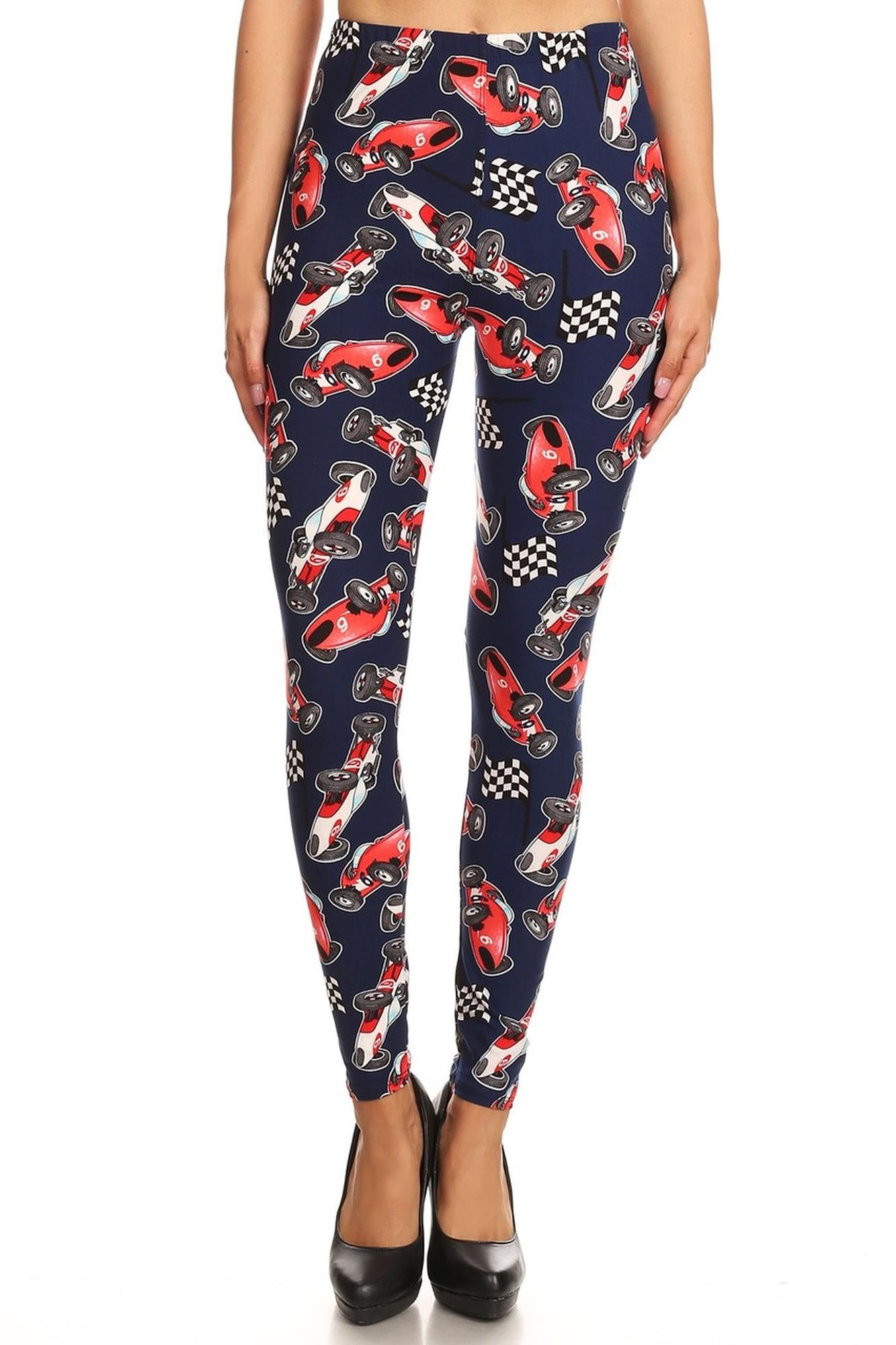 Buttery Smooth Retro Race Car Leggings