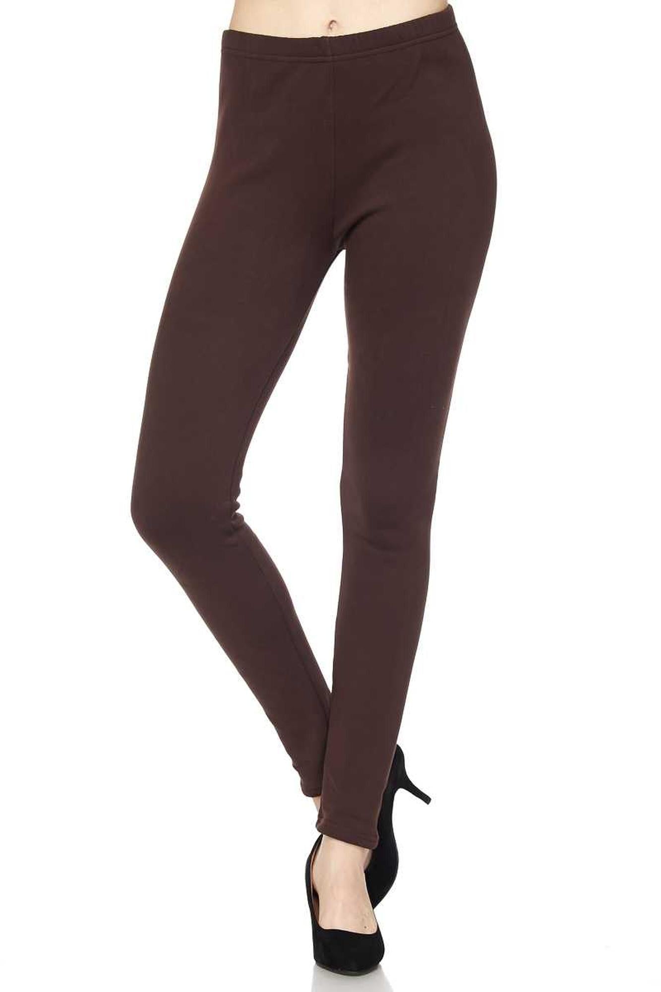 Solid Warm Fur fully lined Leggings